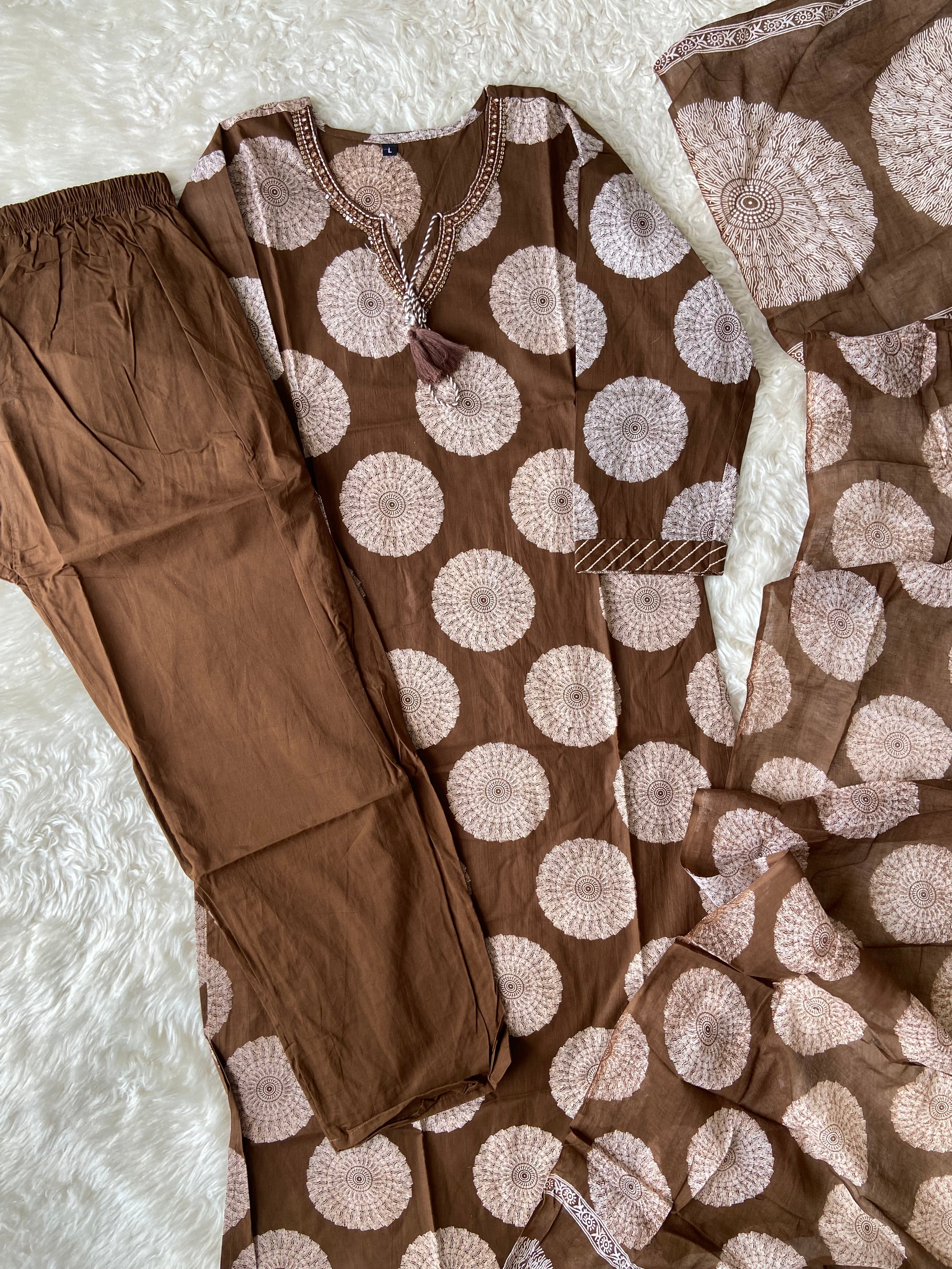 Budget Friendly Kurti Pant Dupatta Set