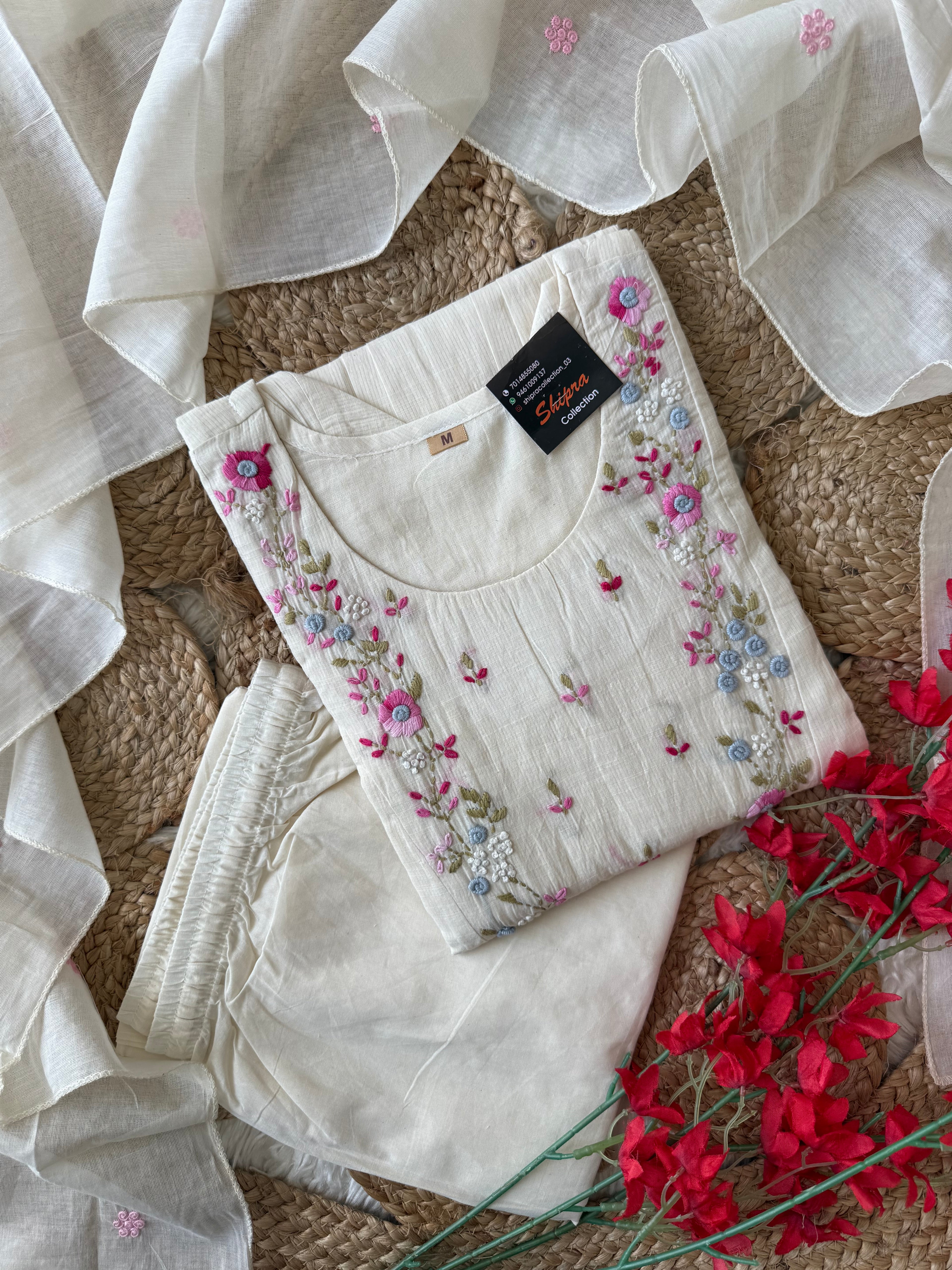 Premium Mul Cotton Embroidery Work Collection 🌸