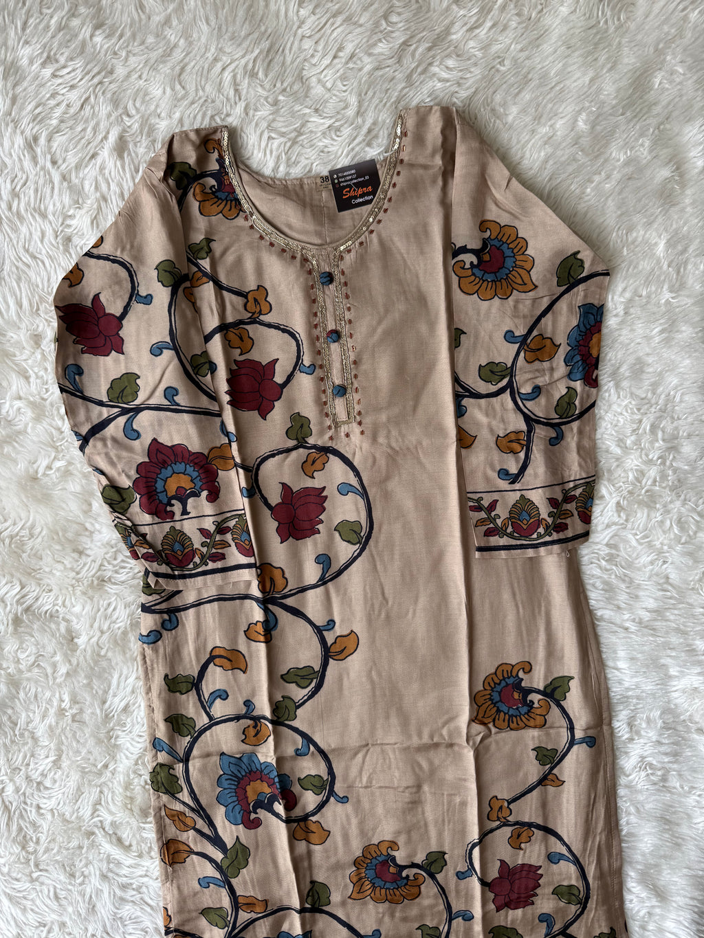 Crepe Silk Kurti Pant Dupatta Set