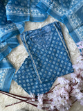 Pure Cotton Kurti Pant Dupatta Set