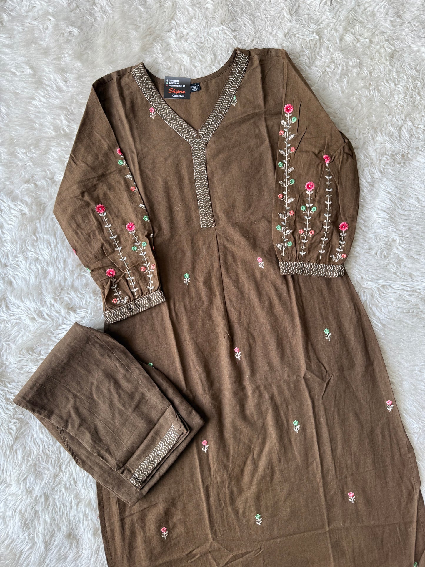 Khadi Cotton Kurti Pant Set
