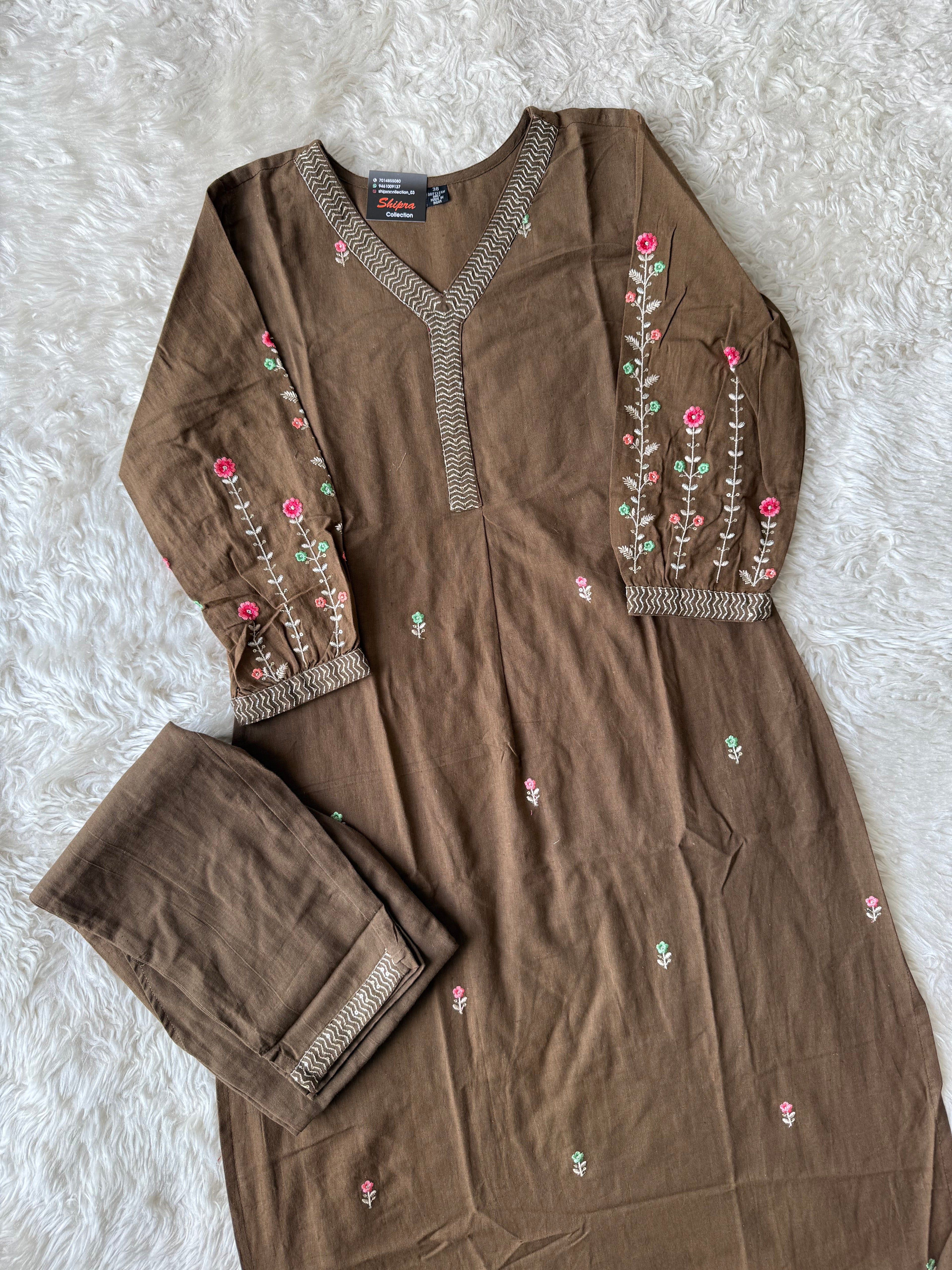 Khadi Cotton Kurti Pant Set