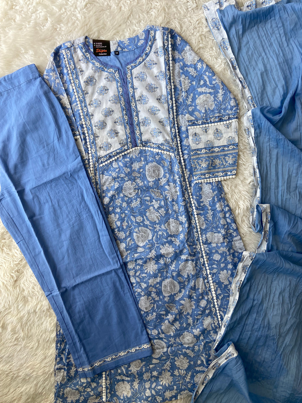 Premium Cotton Kurti Pant Dupatta Set