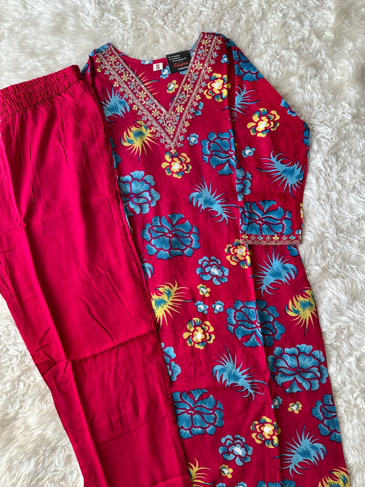 Rayon Kurti Pant Set