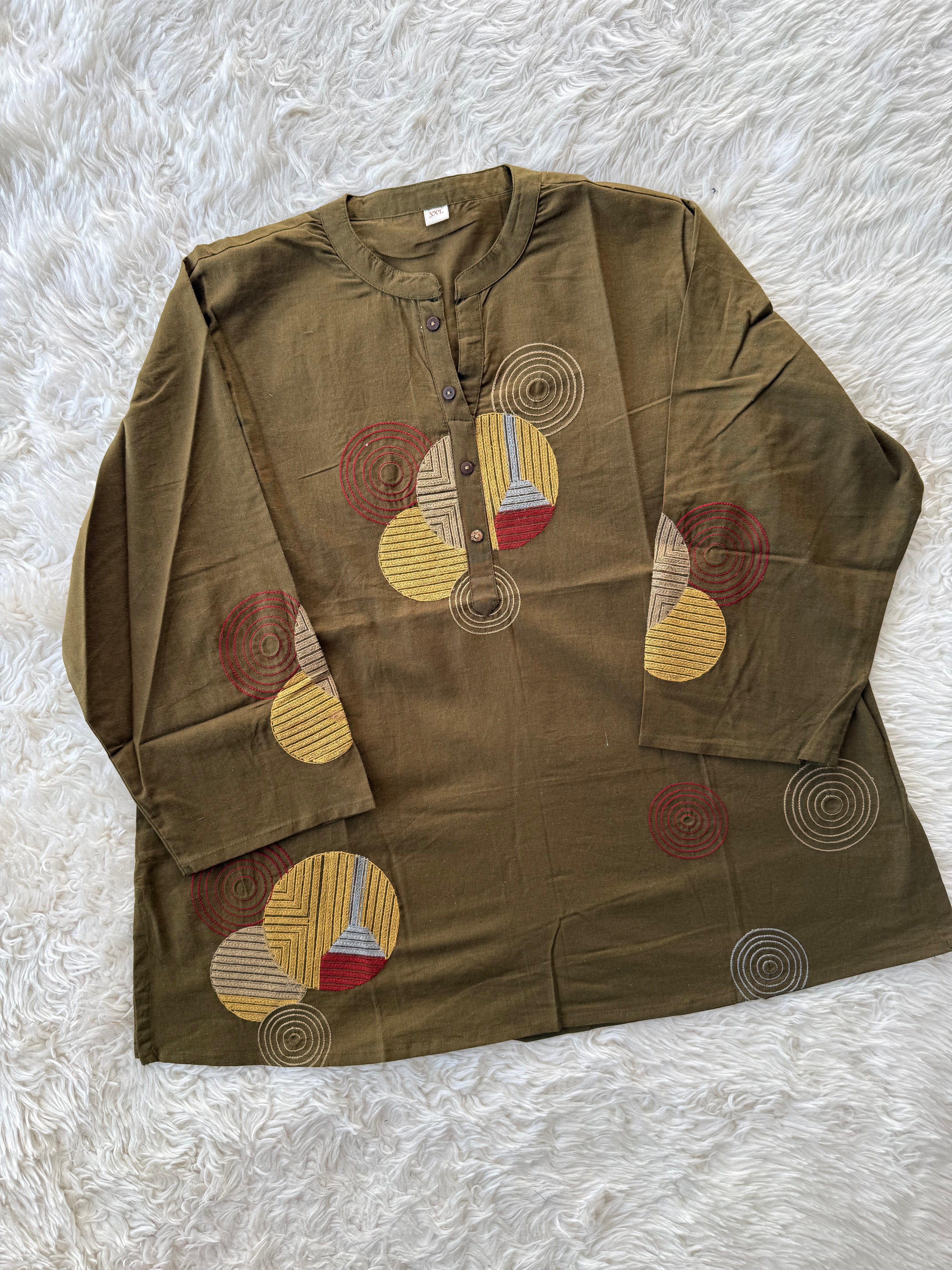 “Plus Size” Khadi Cotton Short Kurti