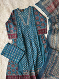 Premium Cotton Kurti plazo Dupatta Set