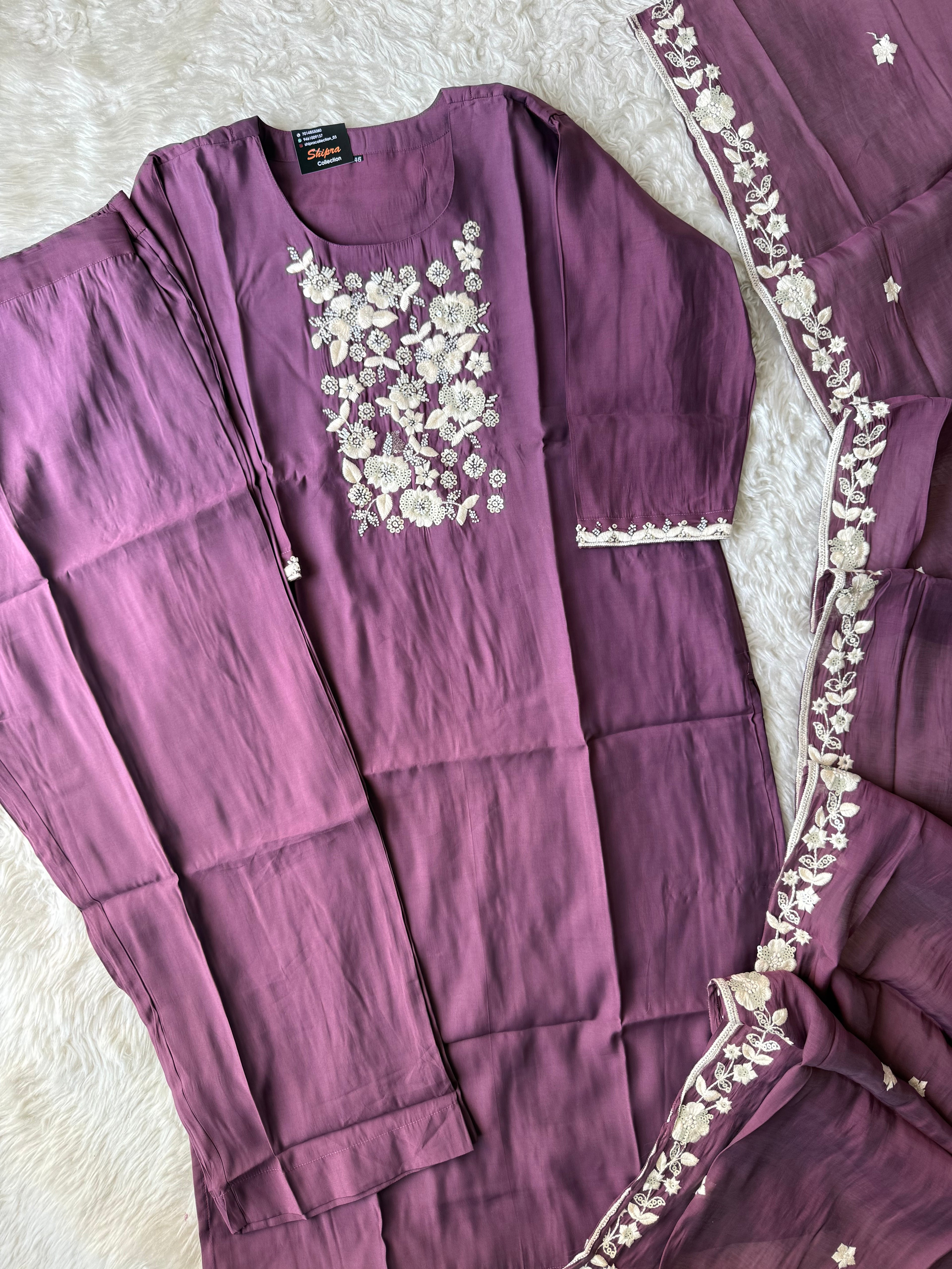“Plus Size” Roman Silk Kurti Pant Dupatta Set