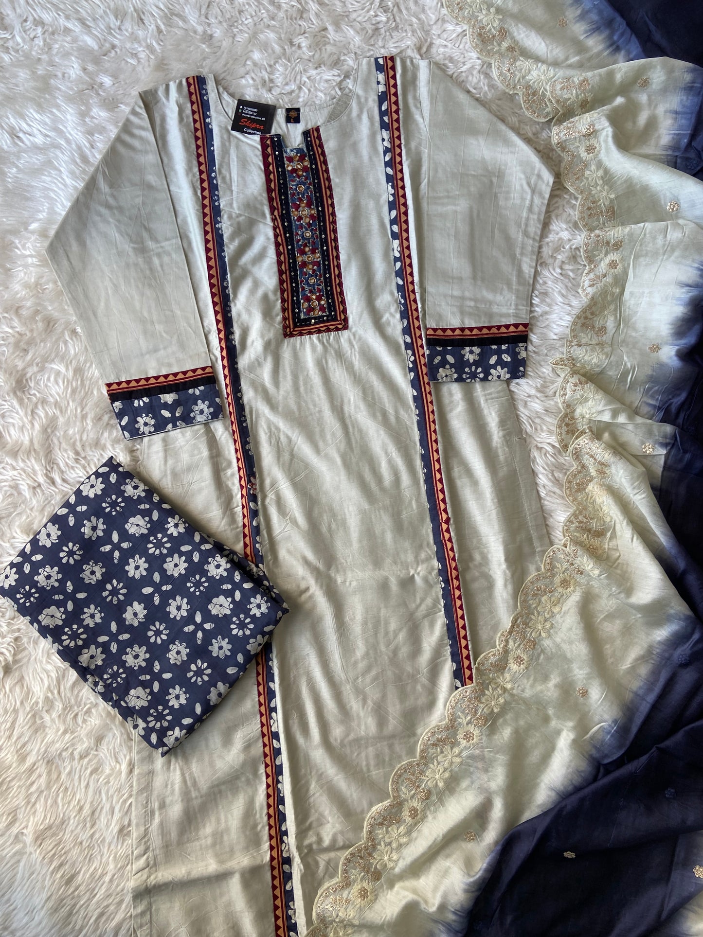 Roman Silk Kurti Plazo Dupatta Set
