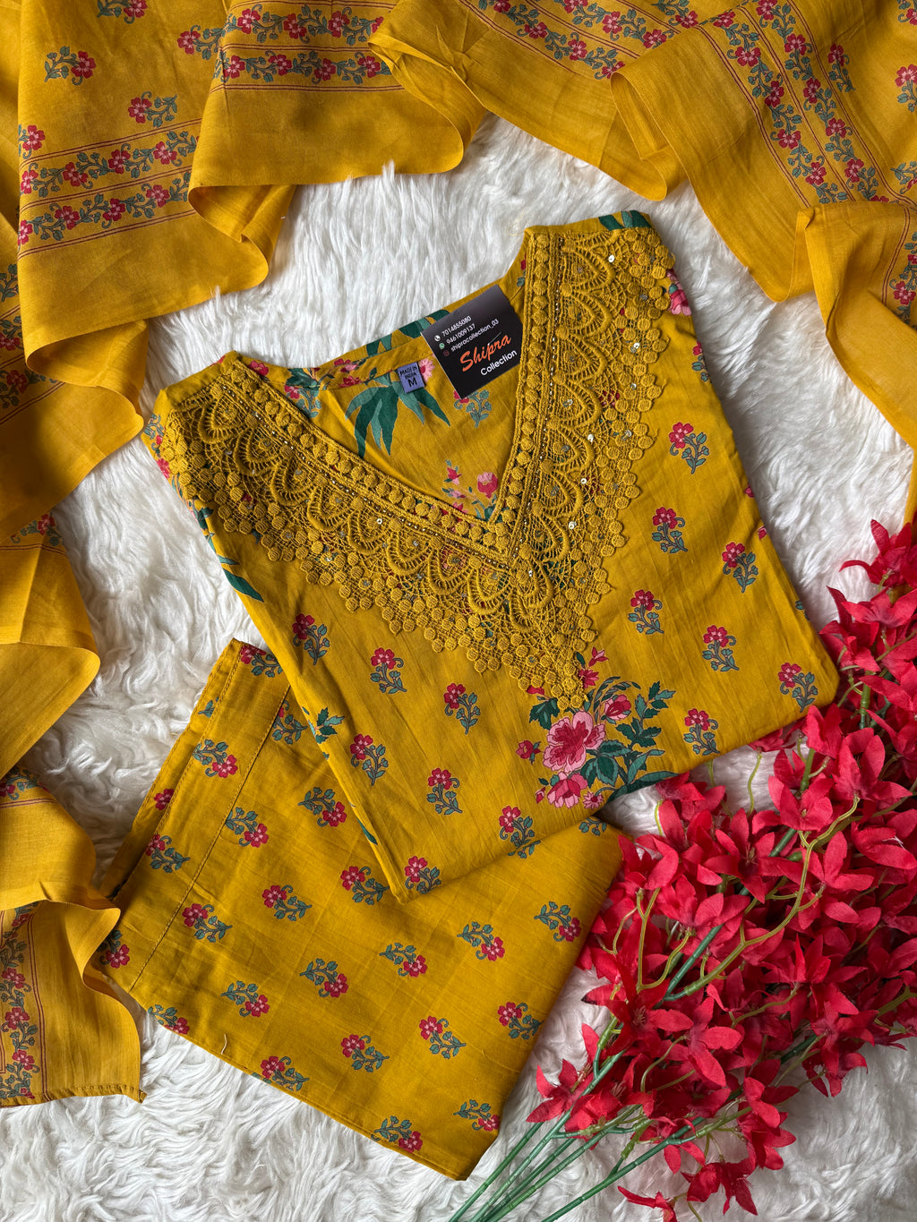 Premium Cotton Kurti Pant Dupatta Set
