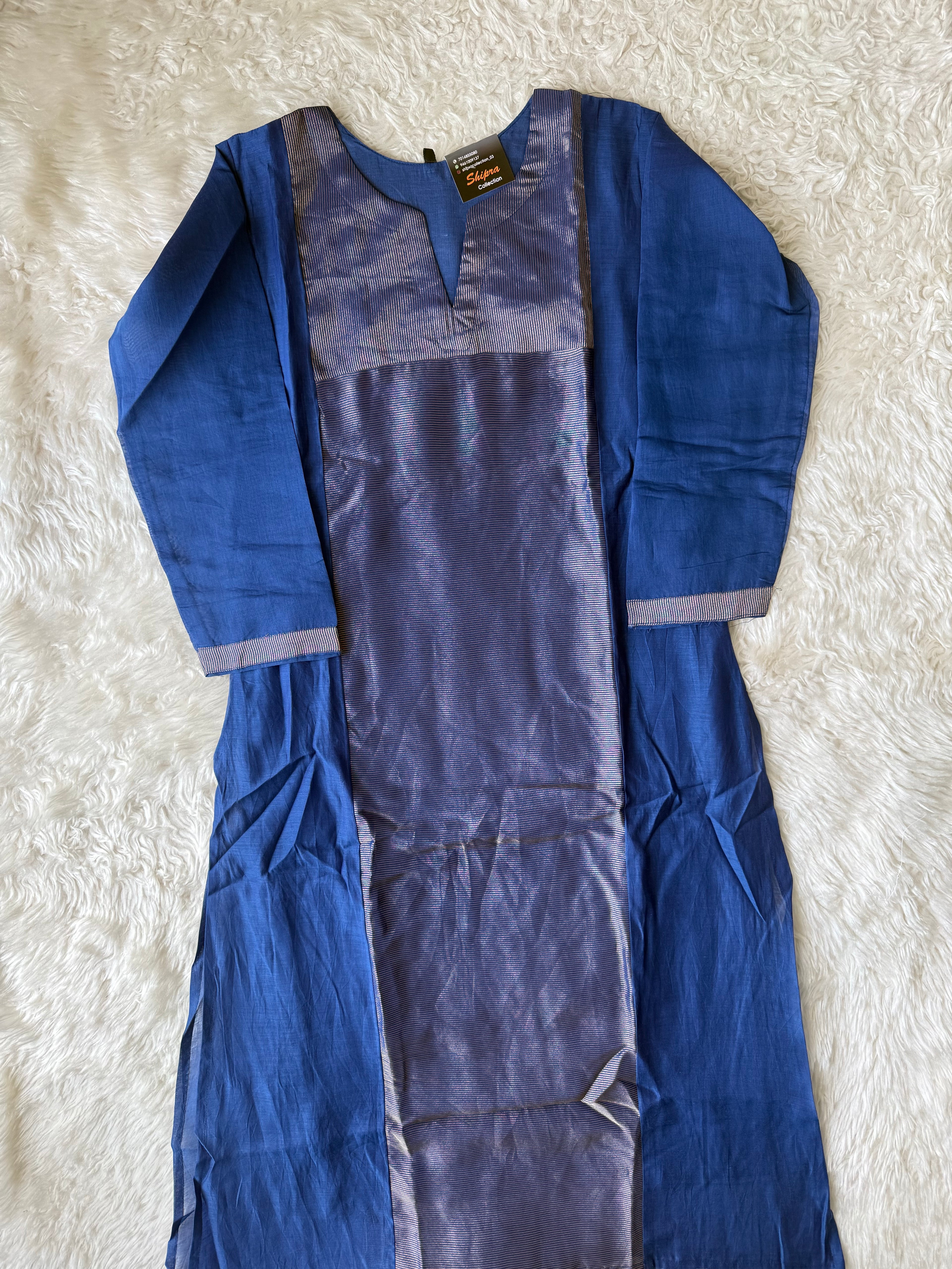 Mul Chanderi Kurti Pant Dupatta Set
