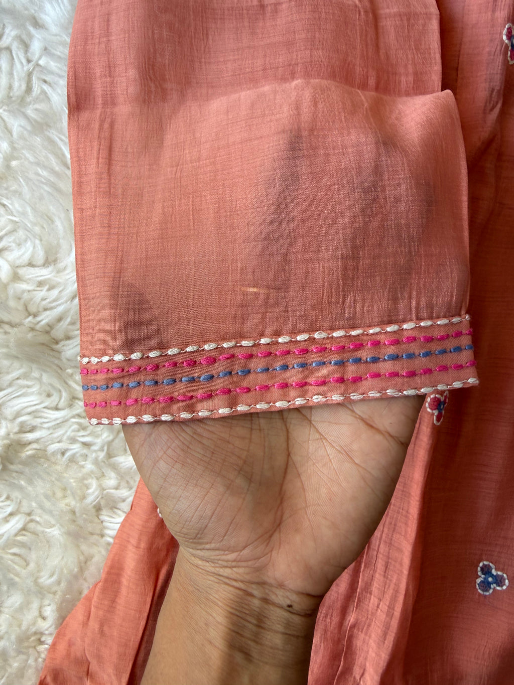 Mul Chanderi Kurti Pant Dupatta Set