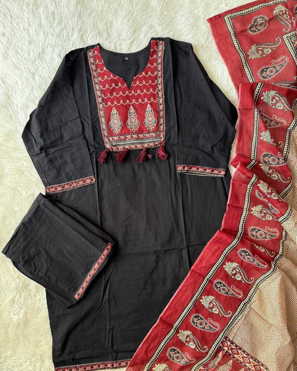 Pure Cotton Kurti Pant Dupatta Set