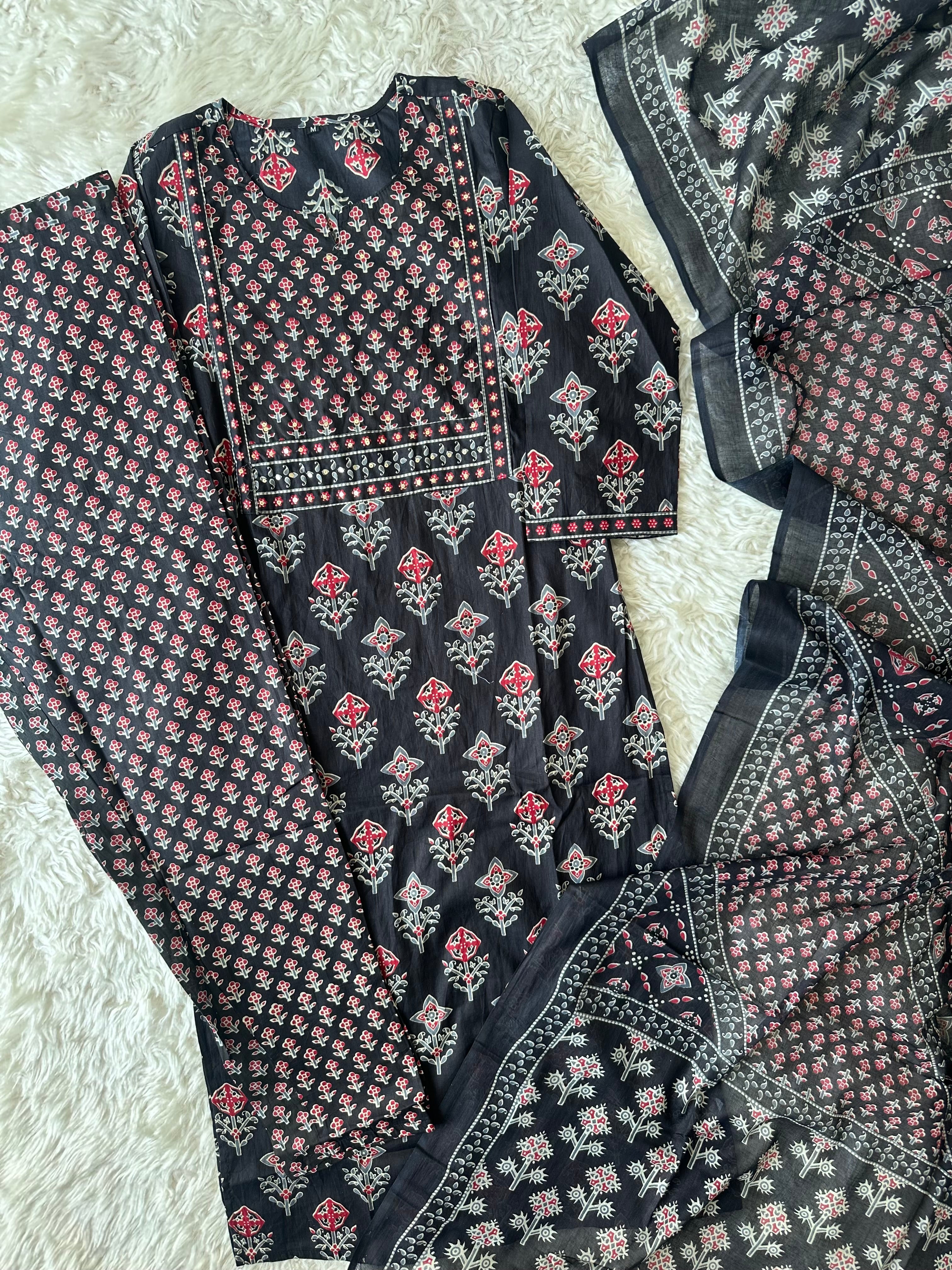 Budget Friendly Kurti Pant Dupatta Set