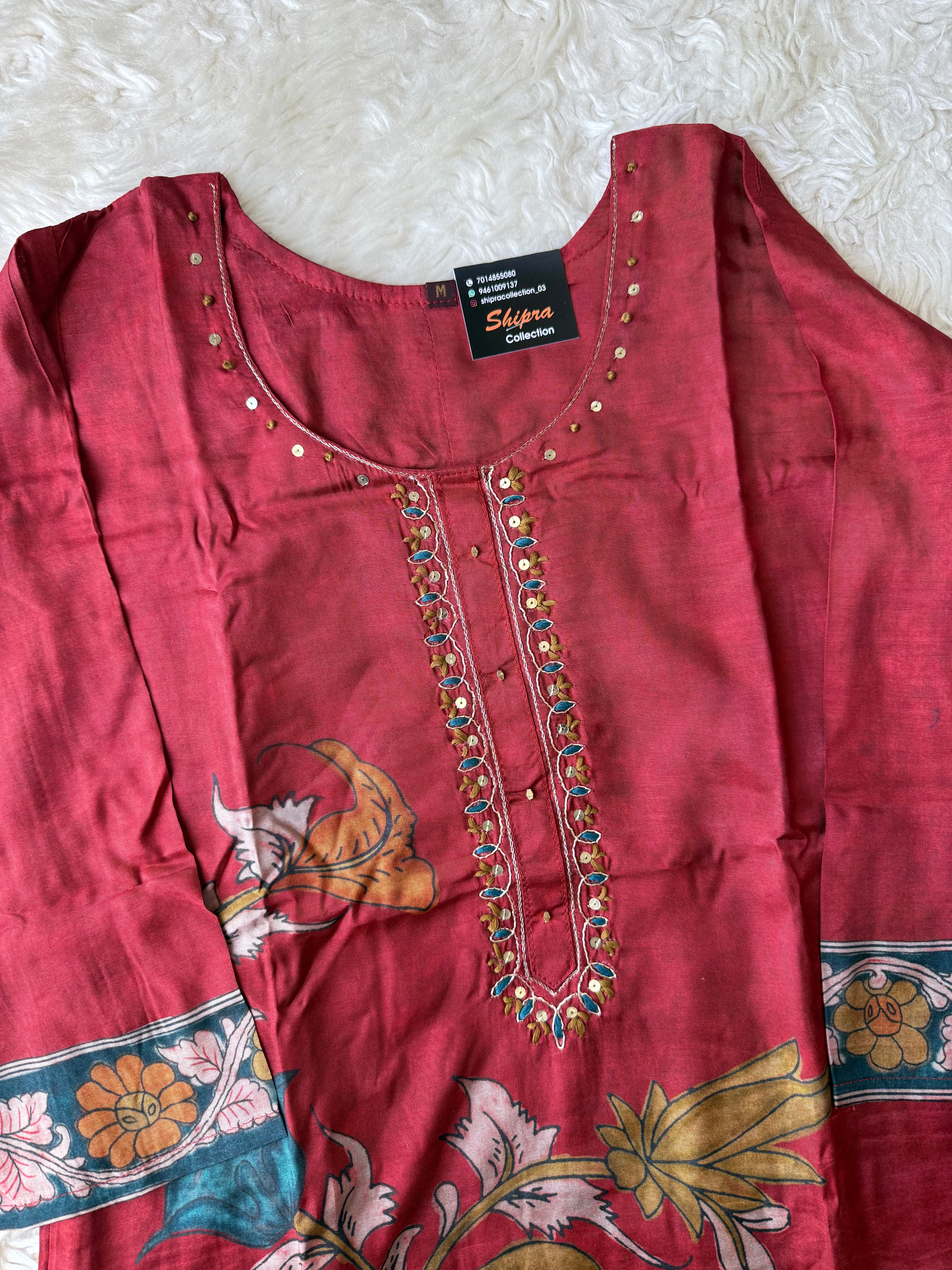 Premium Muslin Silk Kurti Pant Dupatta Set