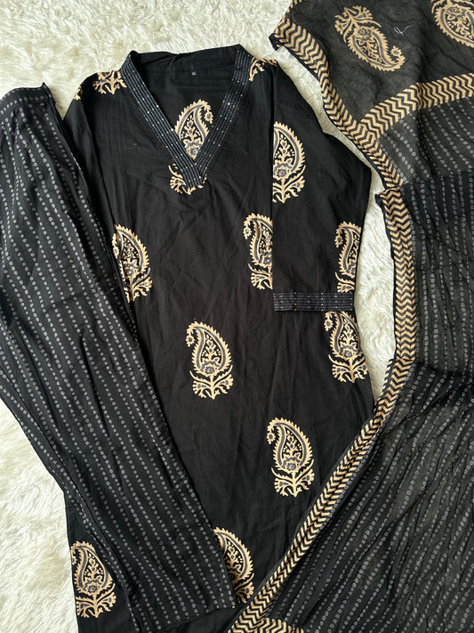 Budget Friendly Kurti Pant Dupatta Set