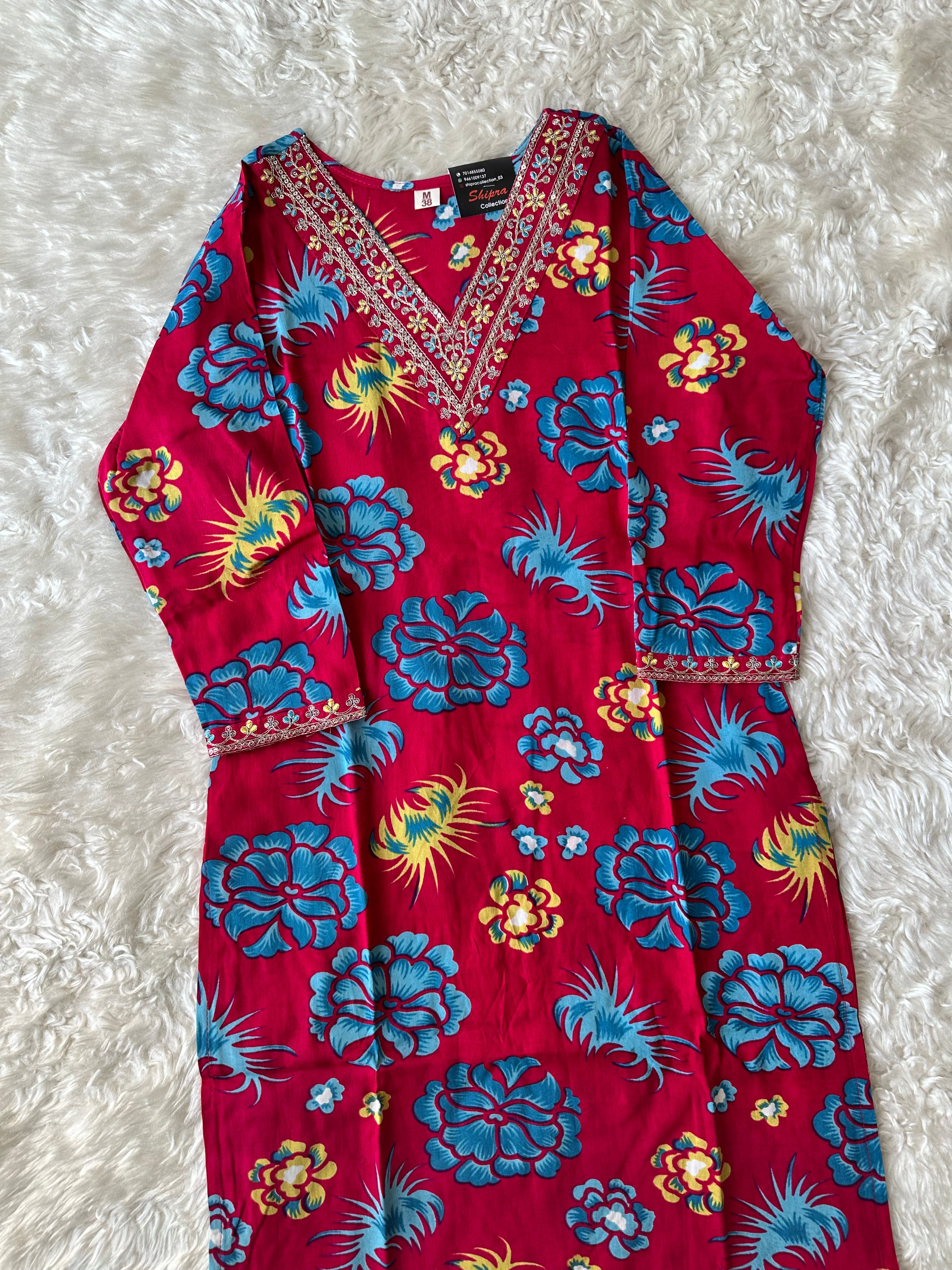 Rayon Kurti Pant Set
