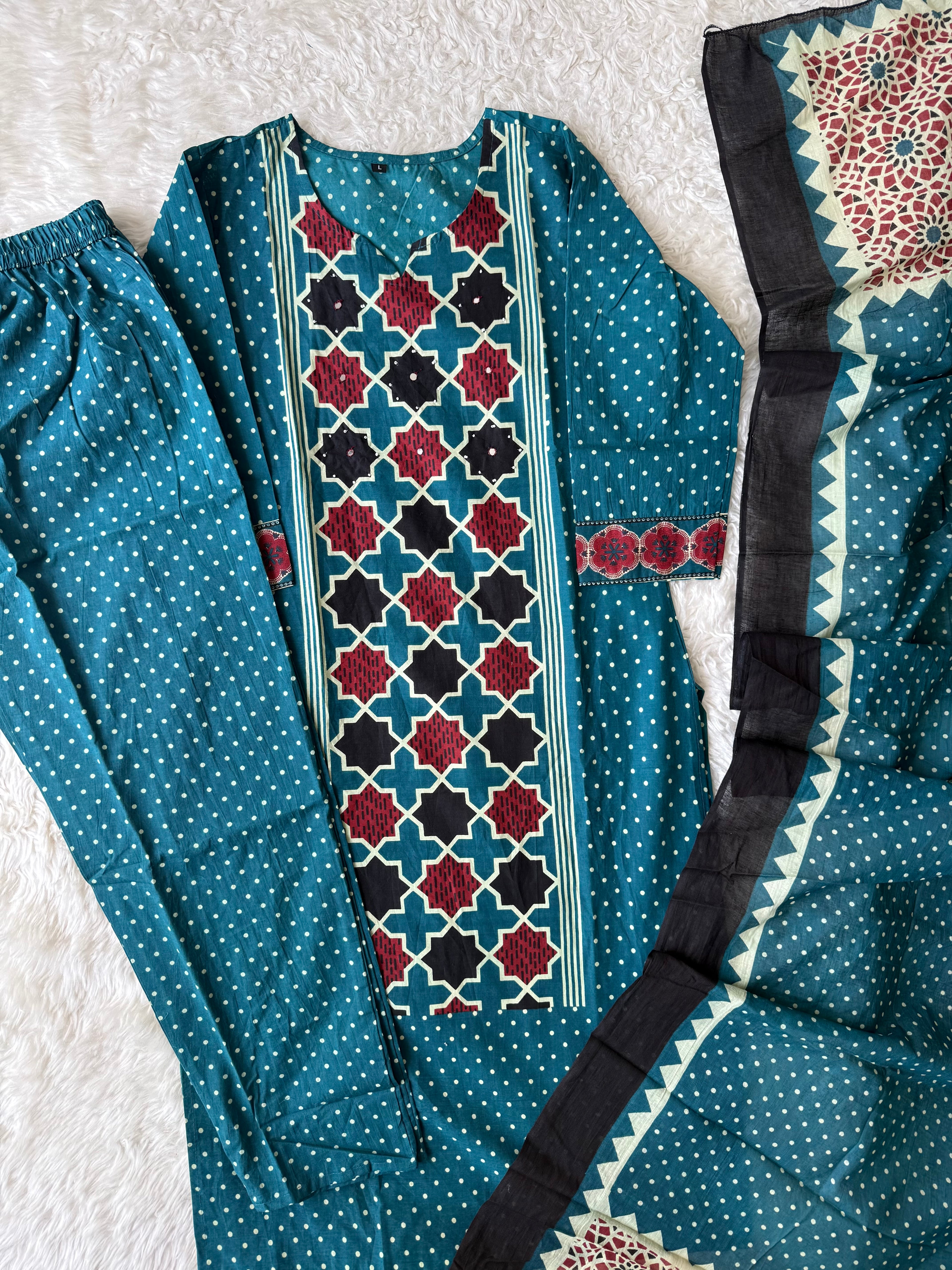 Budget Friendly Kurti Pant Dupatta Set