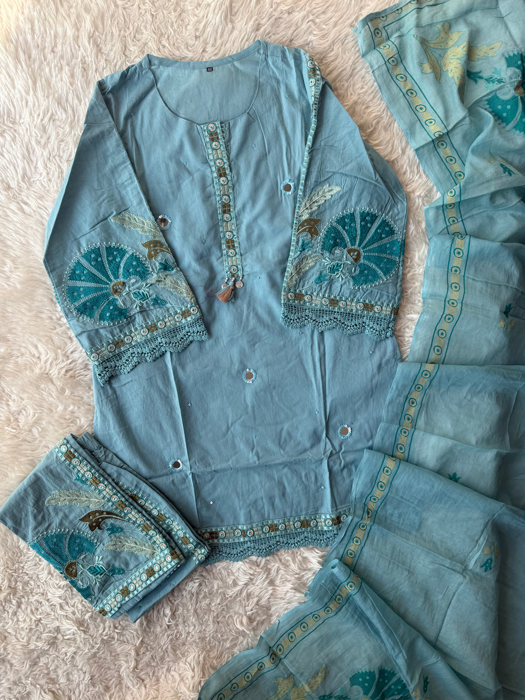 Premium Cotton Kurti Plazo Dupatta Set