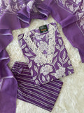 Lace Details Kurti Pant Dupatta Set