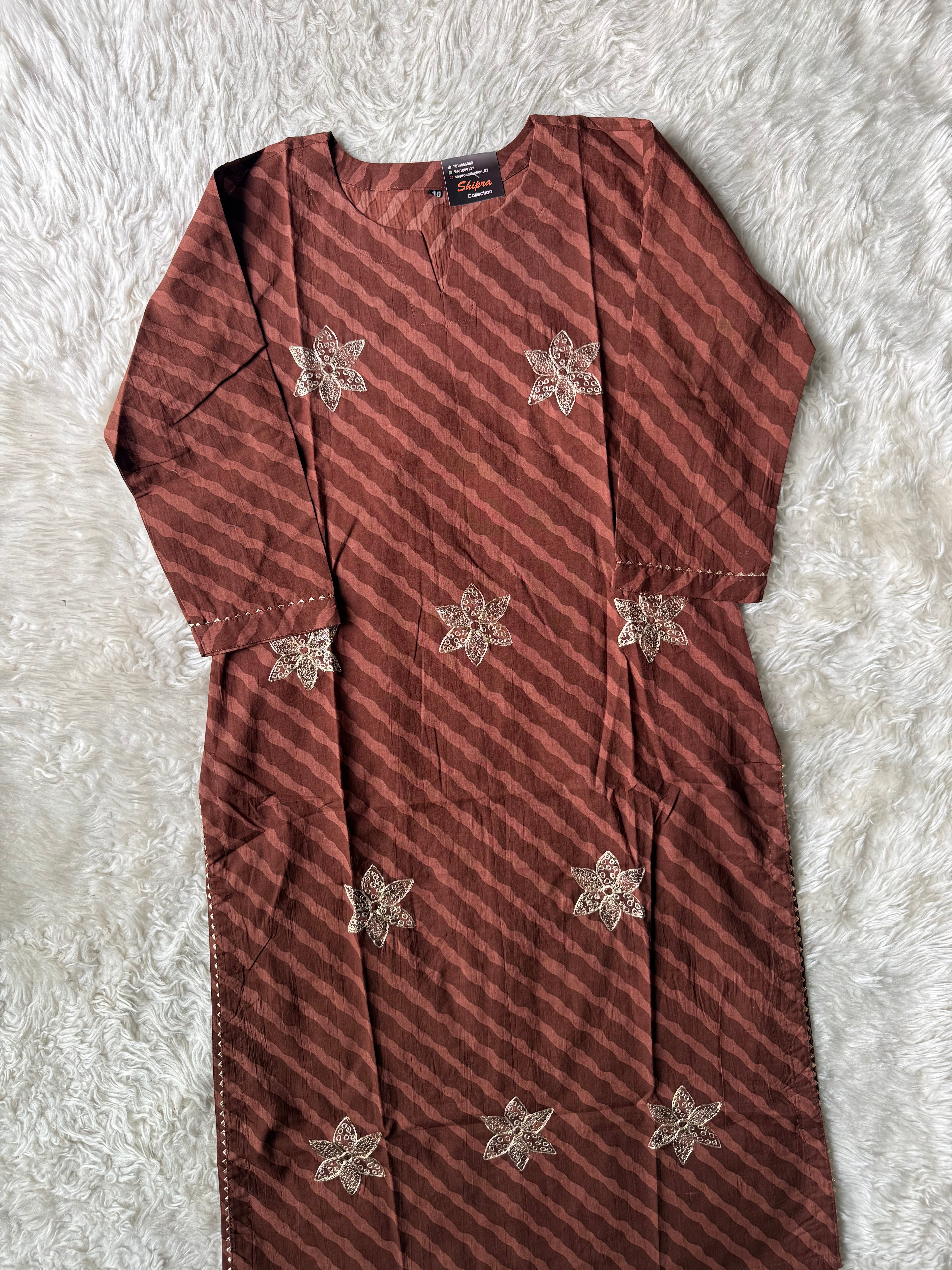 Premium Cotton Lehariya Kurti