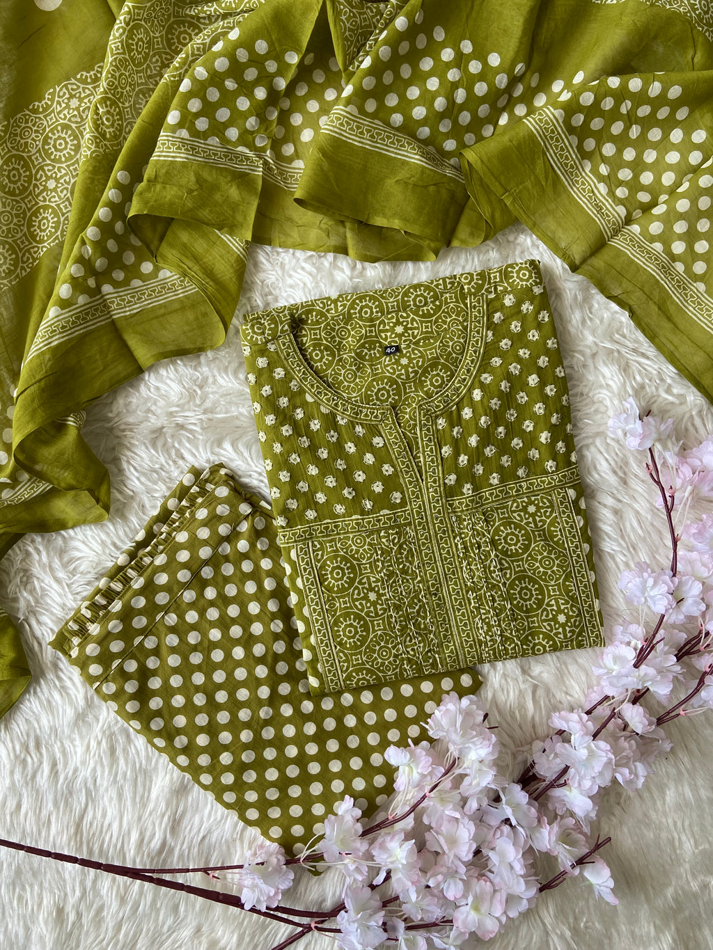 Premium Cotton Kurti Pant Dupatta Set