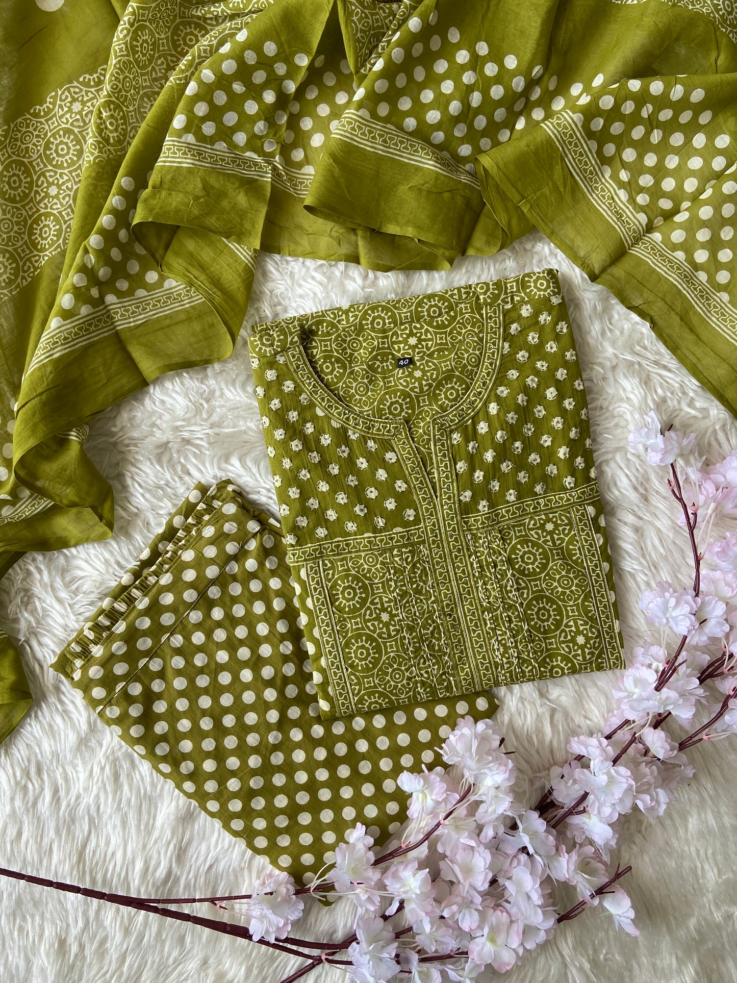 Premium Cotton Kurti Pant Dupatta Set
