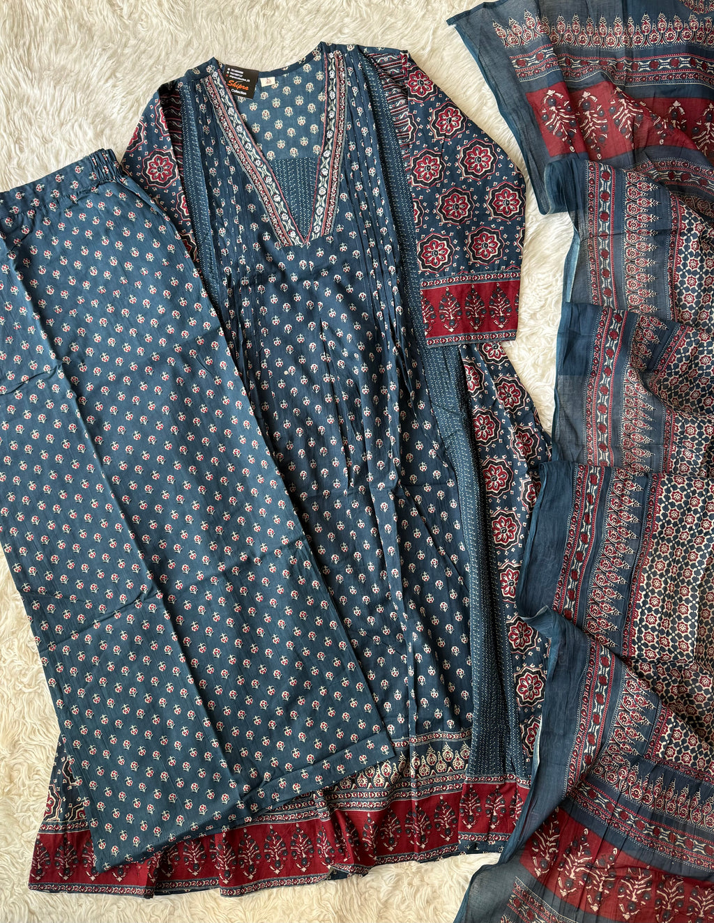 Premium Cotton Kurti plazo Dupatta Set