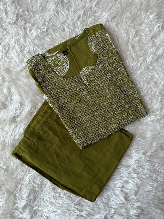 Cotton Flare Kurti Pant Set