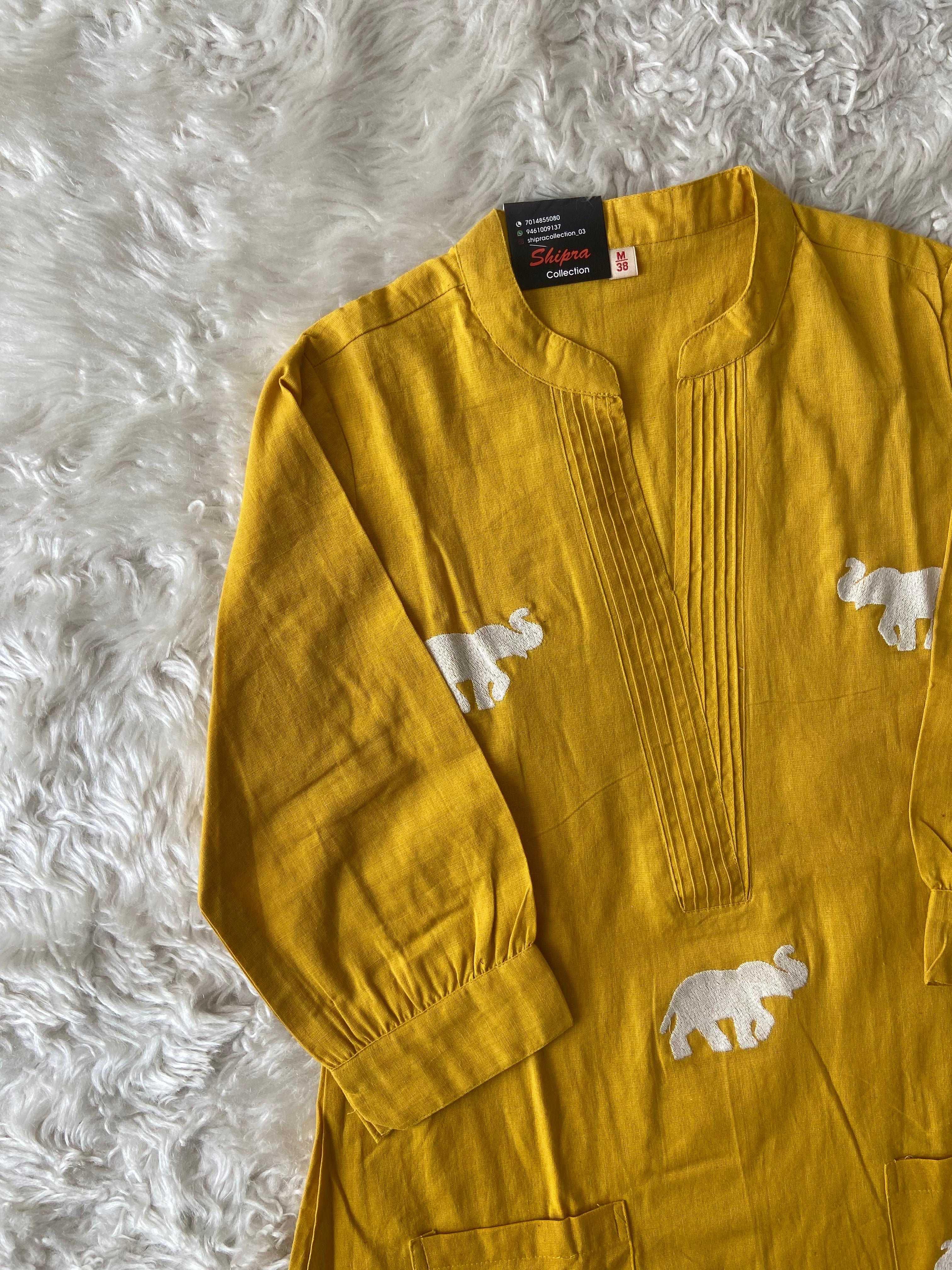 Elephant A-line Kurti Plazo Set