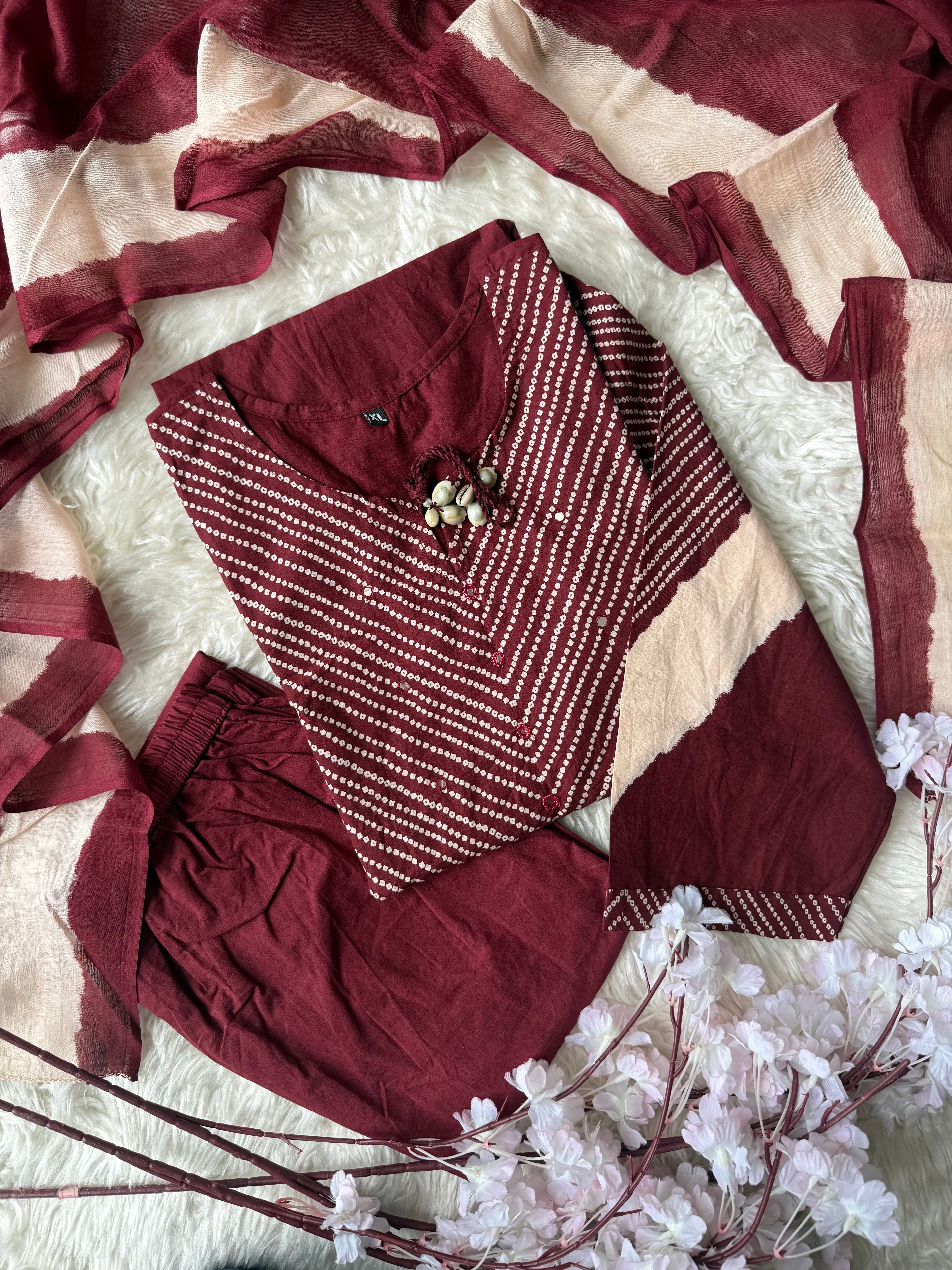 Budget Friendly Kurti Pant Dupatta Set