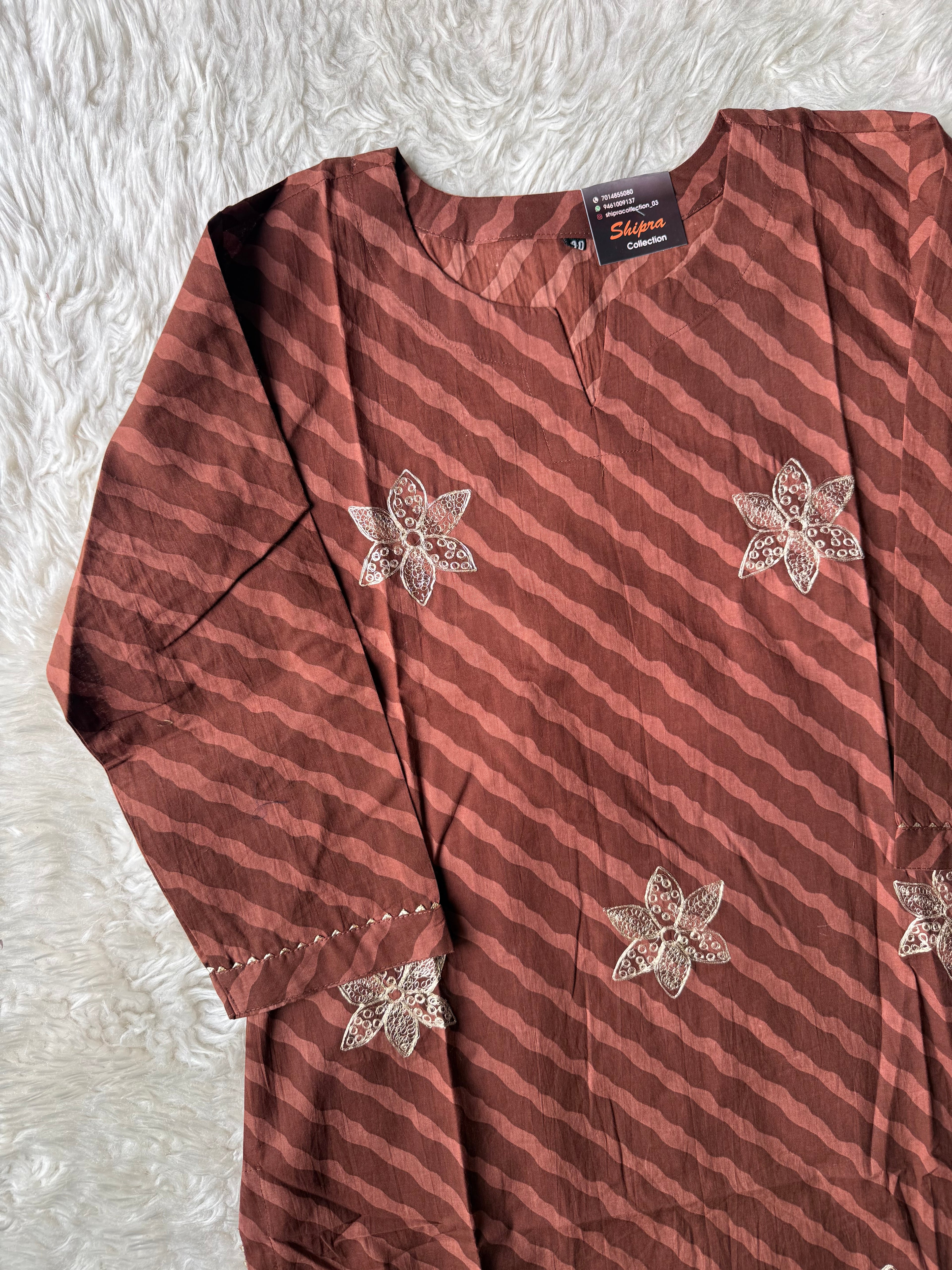 Premium Cotton Lehariya Kurti
