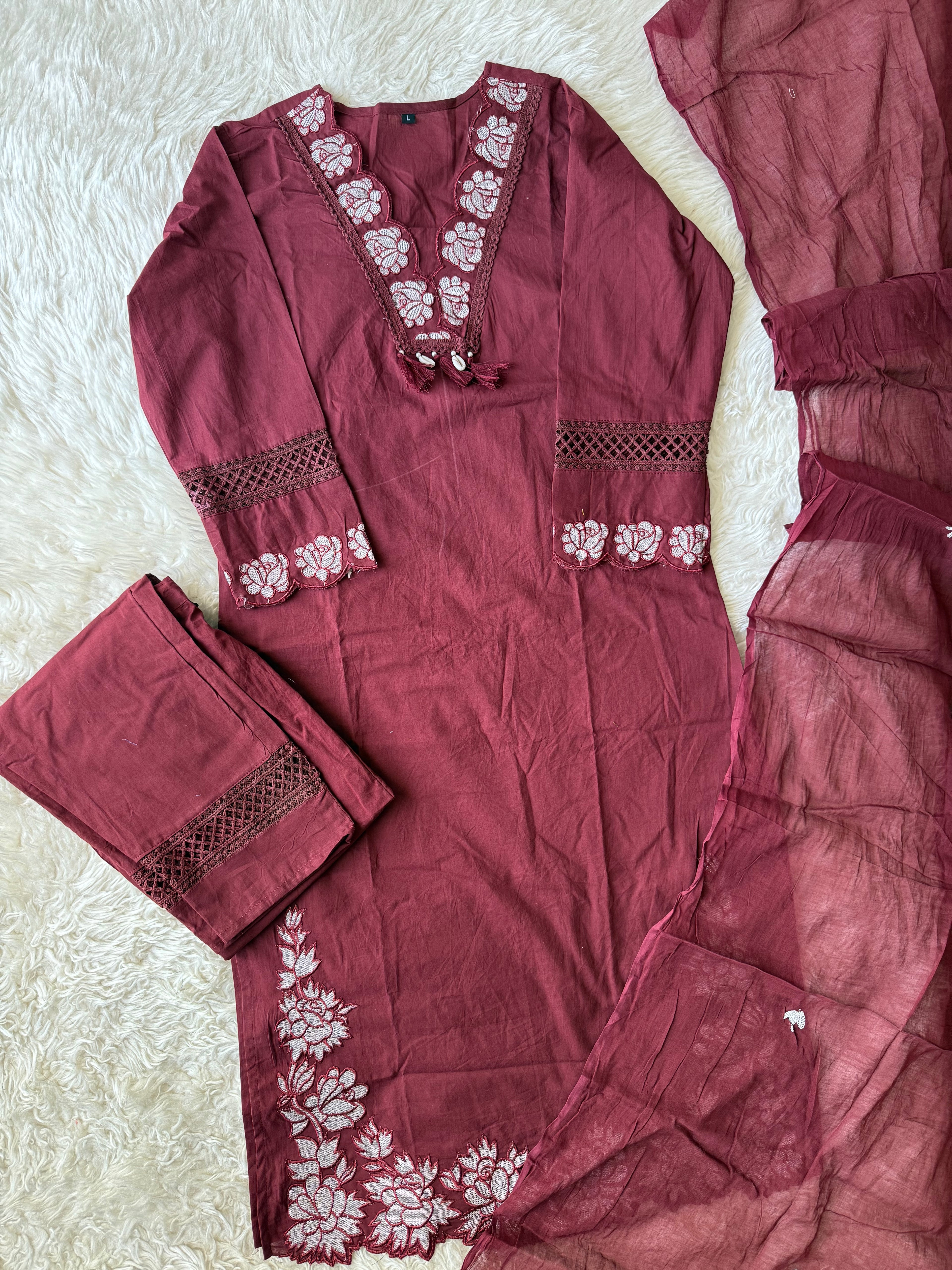 Budget Friendly Kurti Pant Dupatta Set