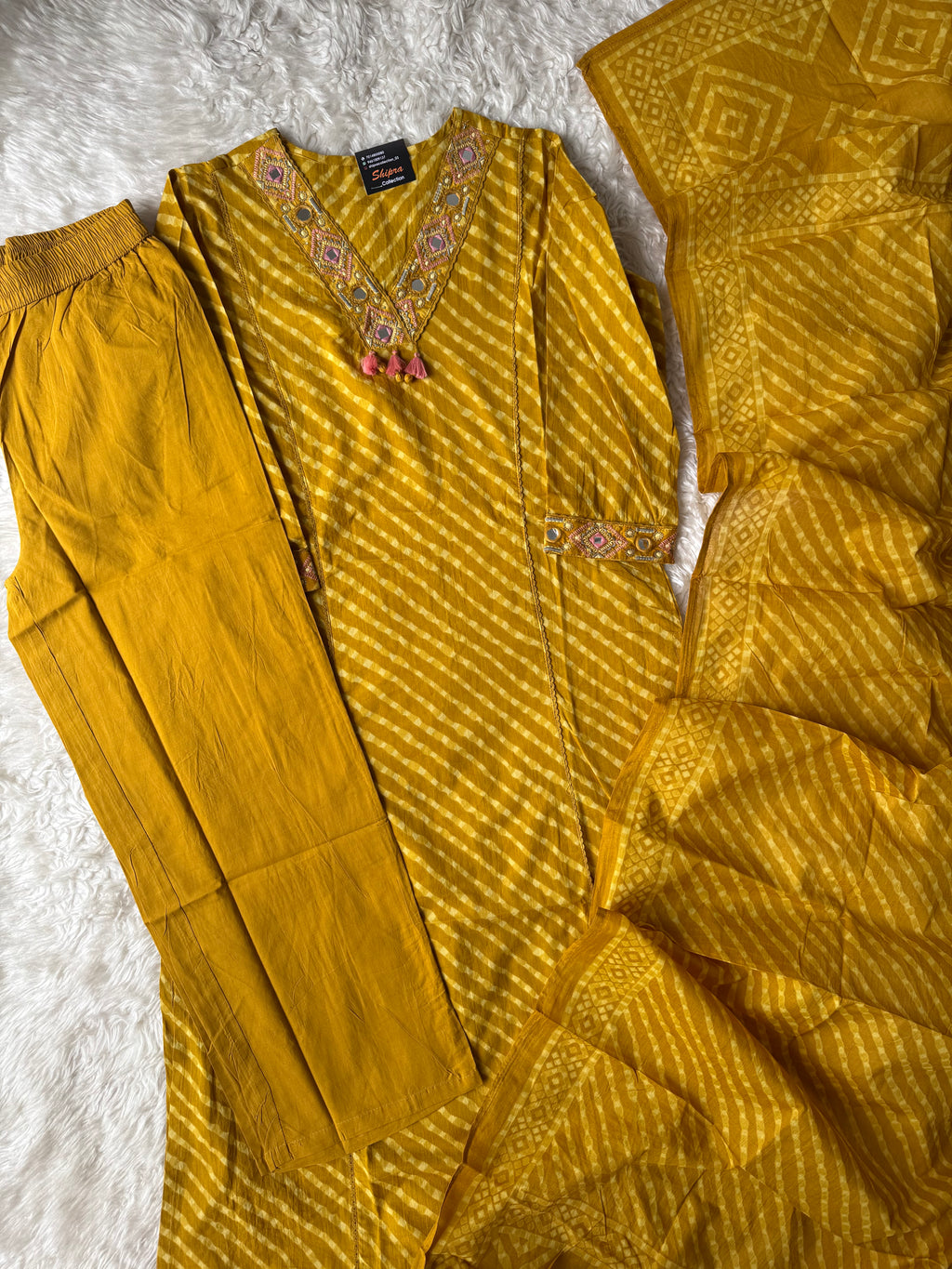 Premium Cotton Lehariya Set