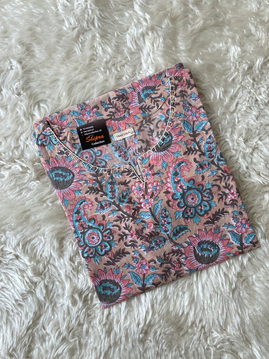 Premium Cotton Handblock Kurti