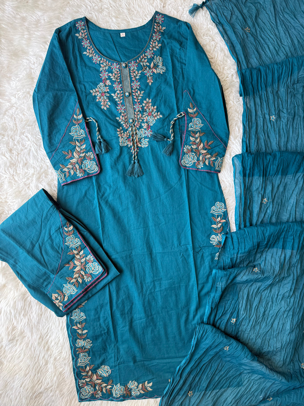 Premium Cotton Kurti Pant Dupatta Set