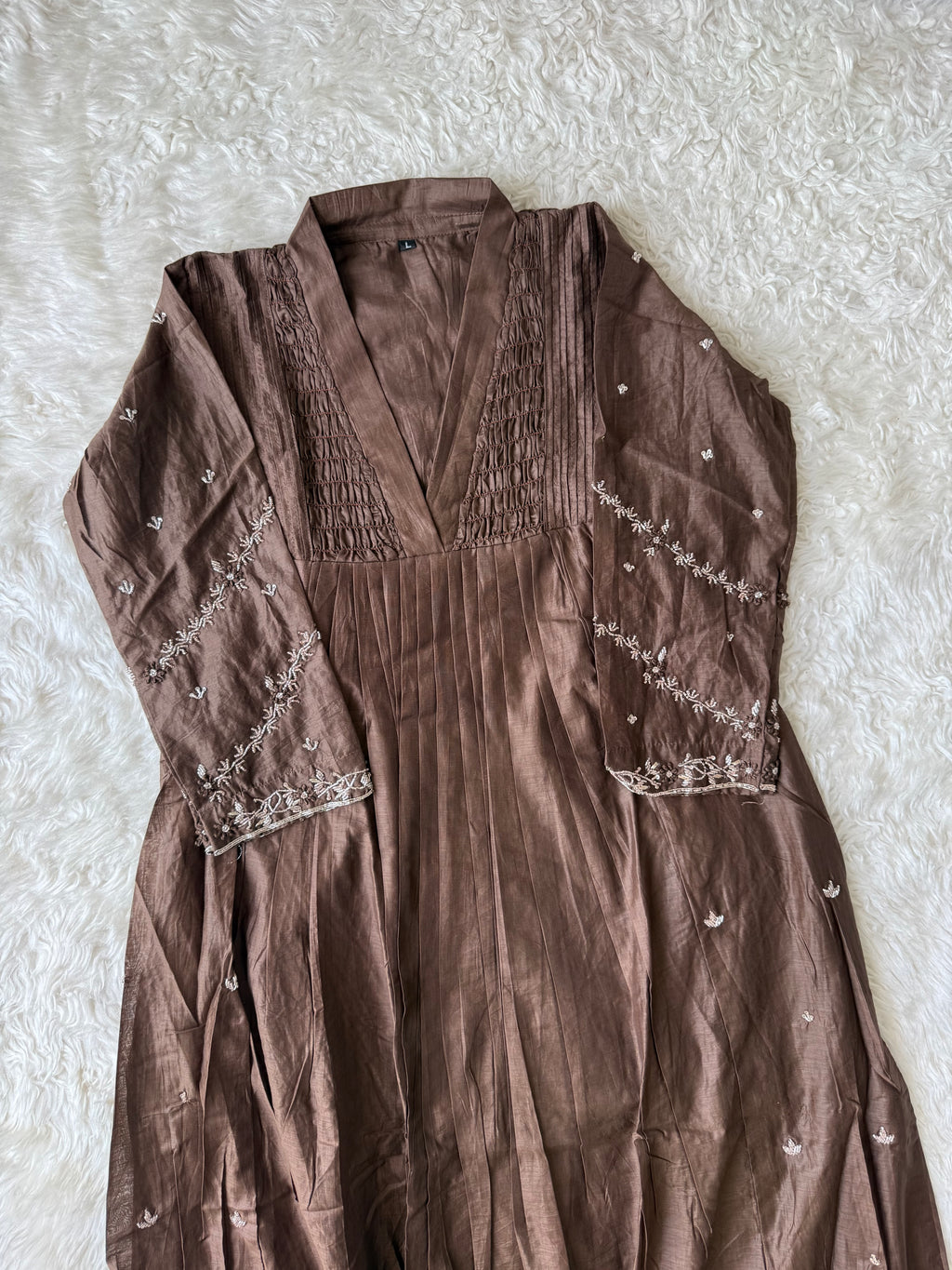 Mul Chanderi Kurti Pant Dupatta Set