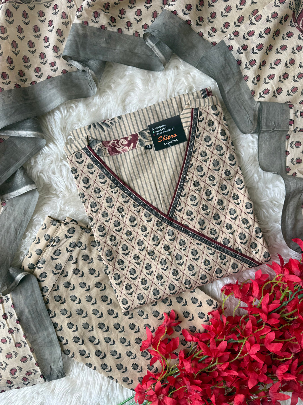 Premium Cotton Kurti Pant Dupatta Set