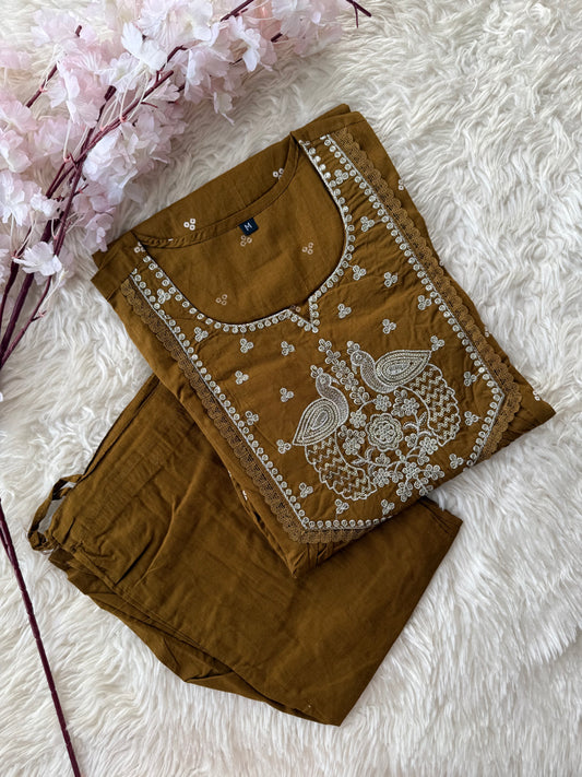 Cotton FLARE Kurti Pant Set