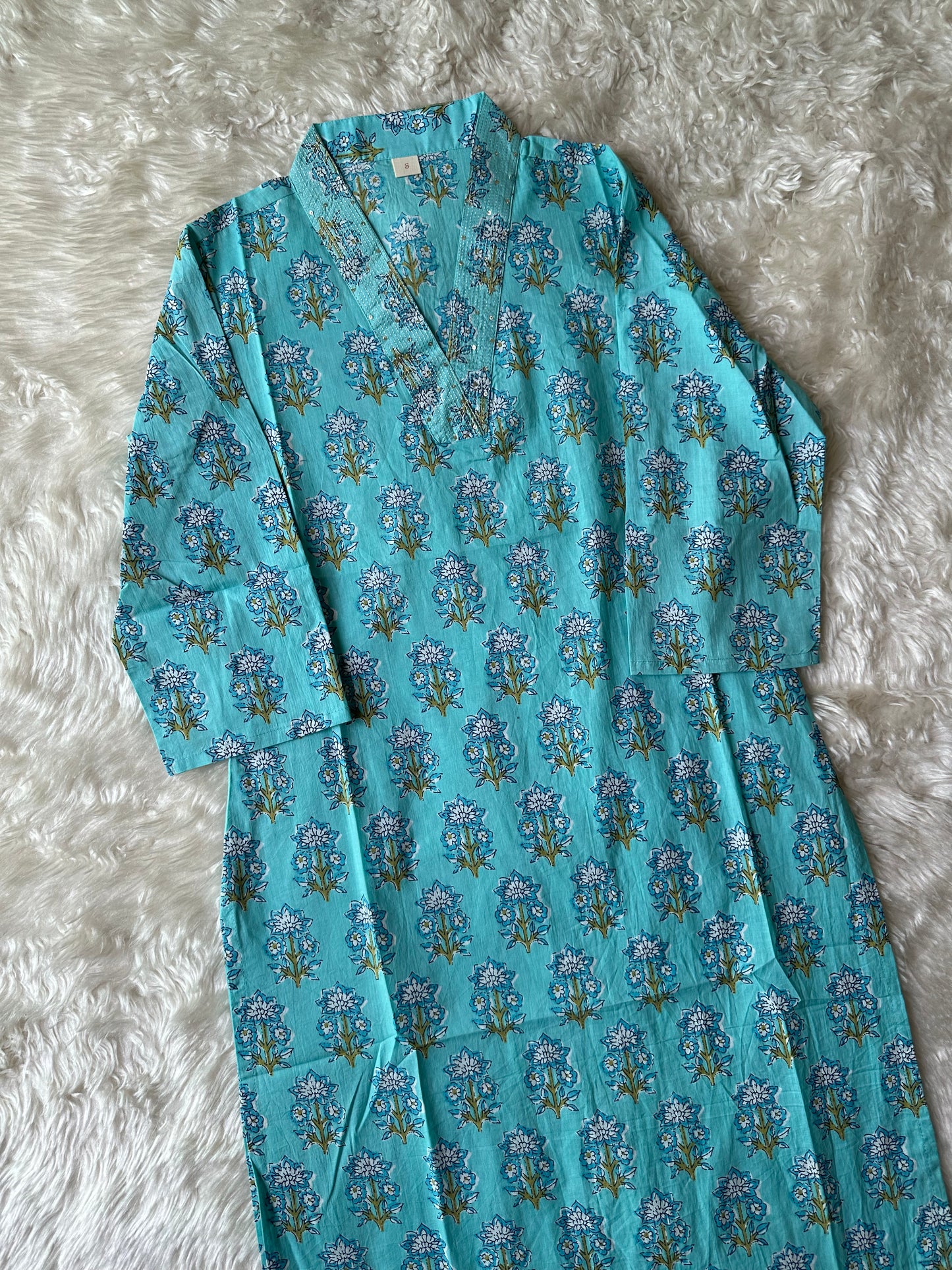 Premium Cotton V- Neck Kurti