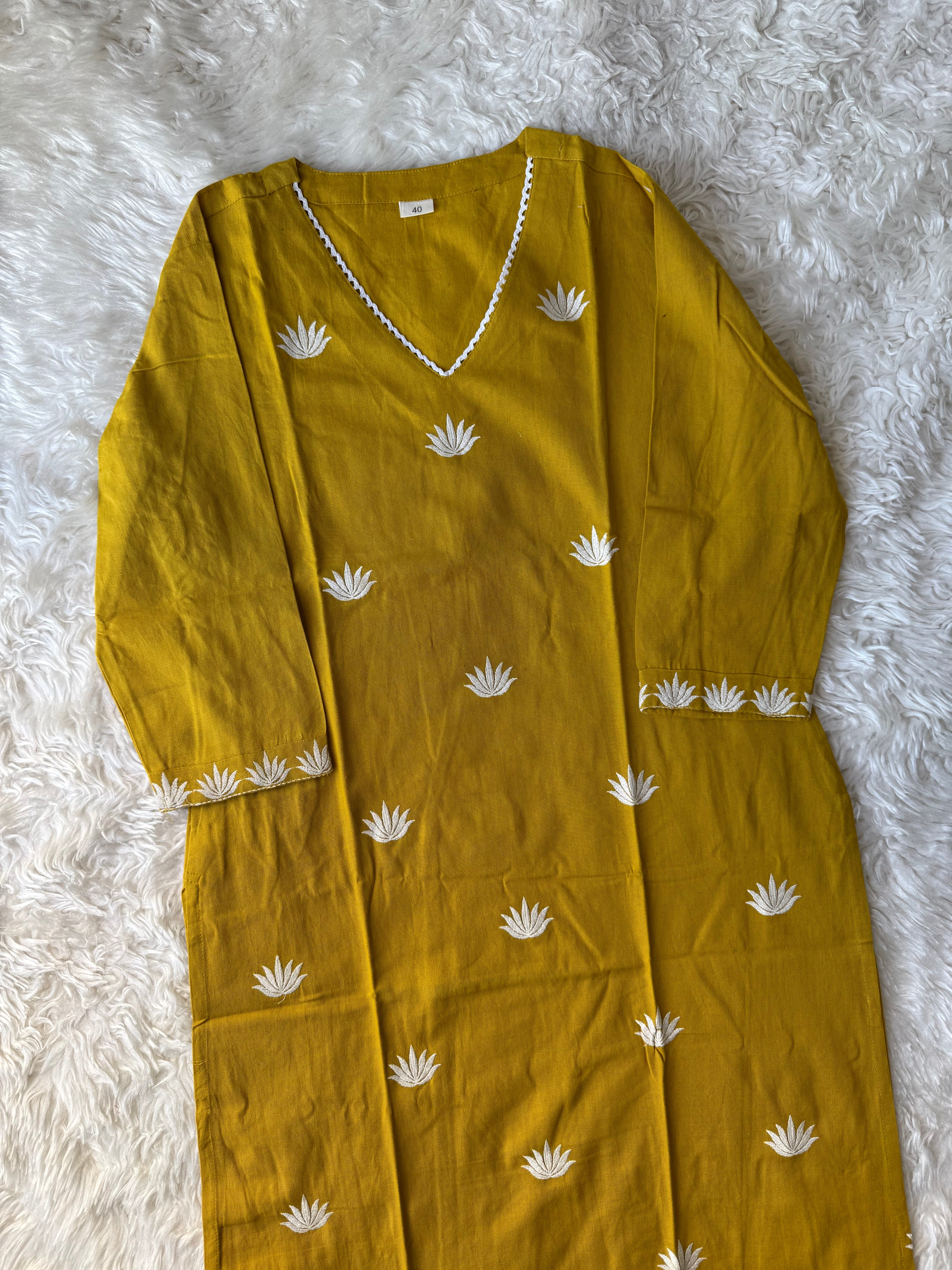 Khadi Cotton Kurti Pant Dupatta Set