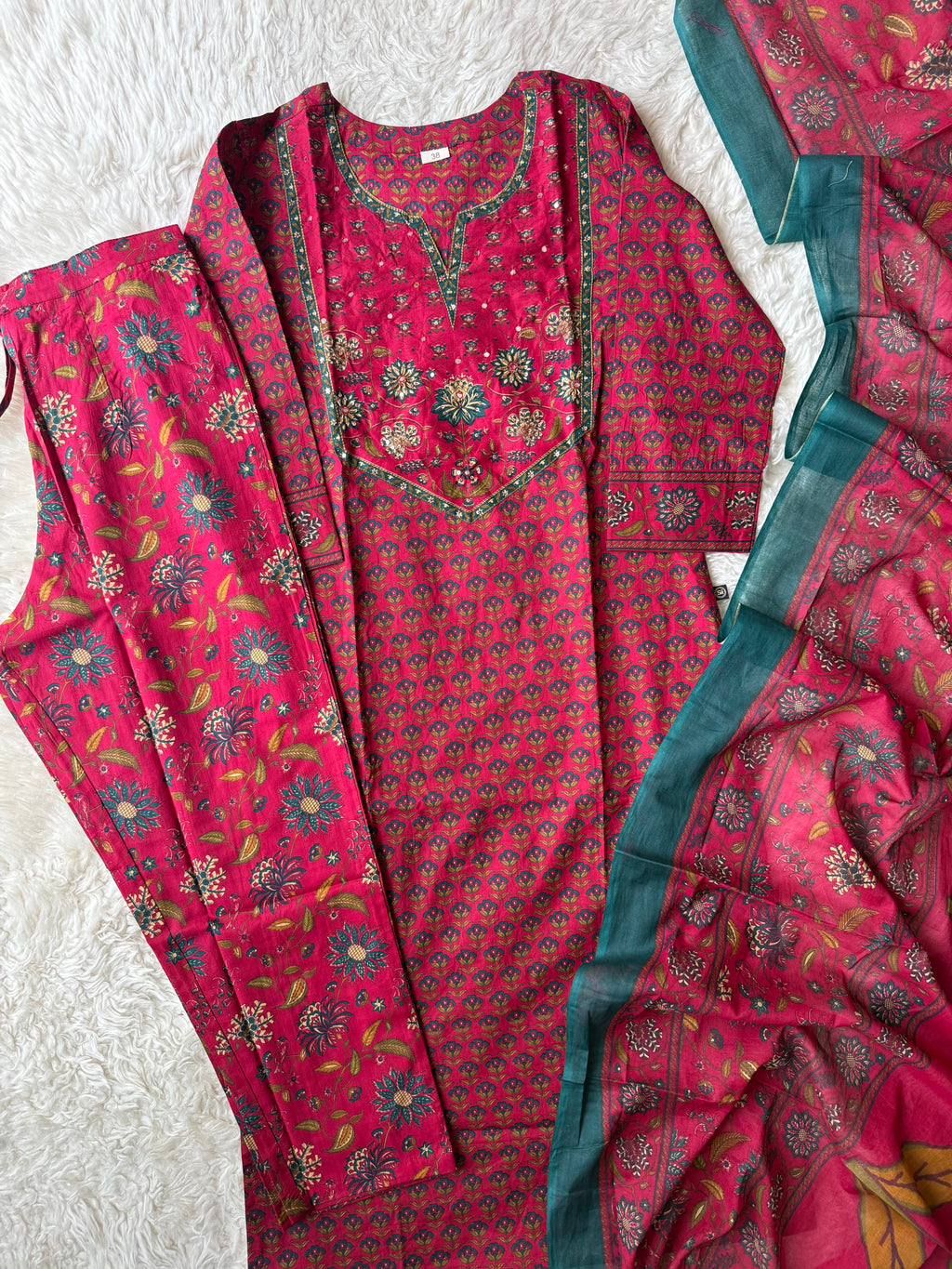 Premium Cotton Kurti Pant Dupatta Set