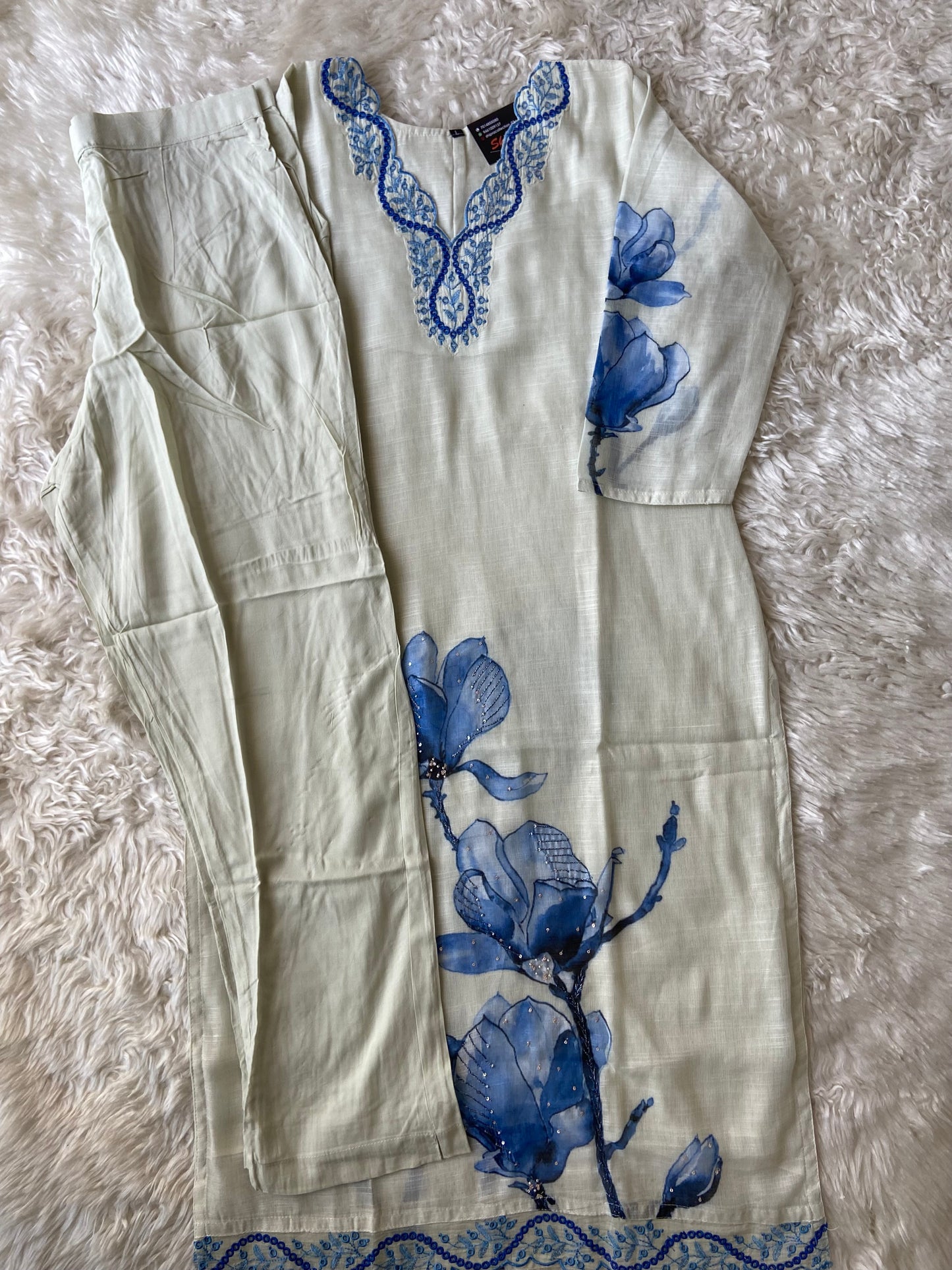 Linen Kurti Pant Dupatta Set