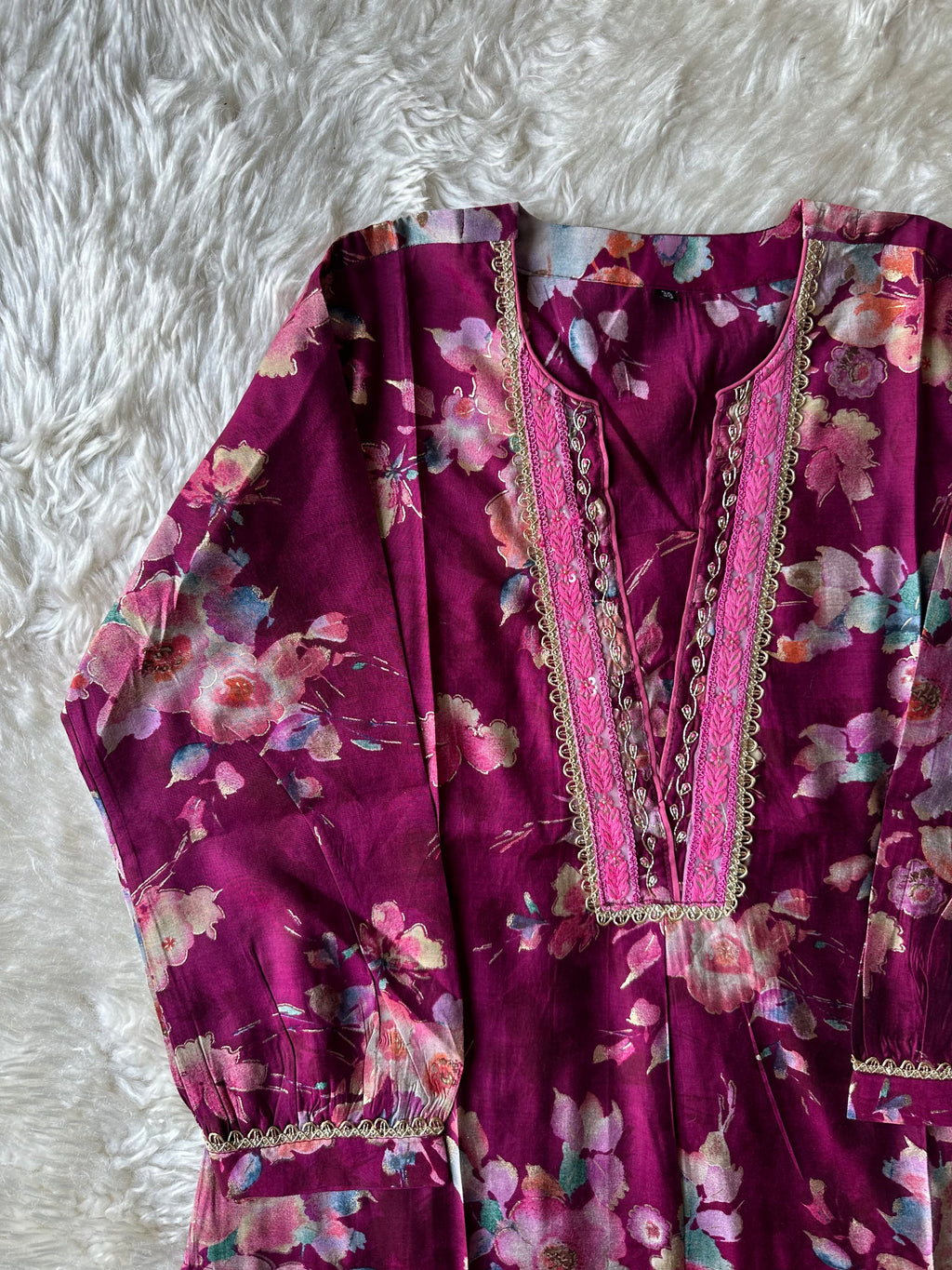 Pure Muslin Silk Kurti Afghani Pant Dupatta Set