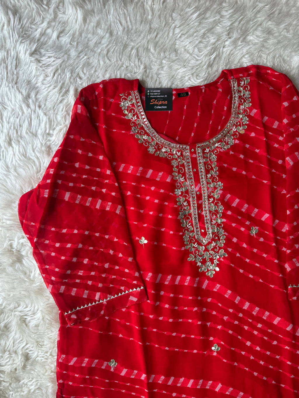“Plus Size” Georgette Kurti Plazo Dupatta Set