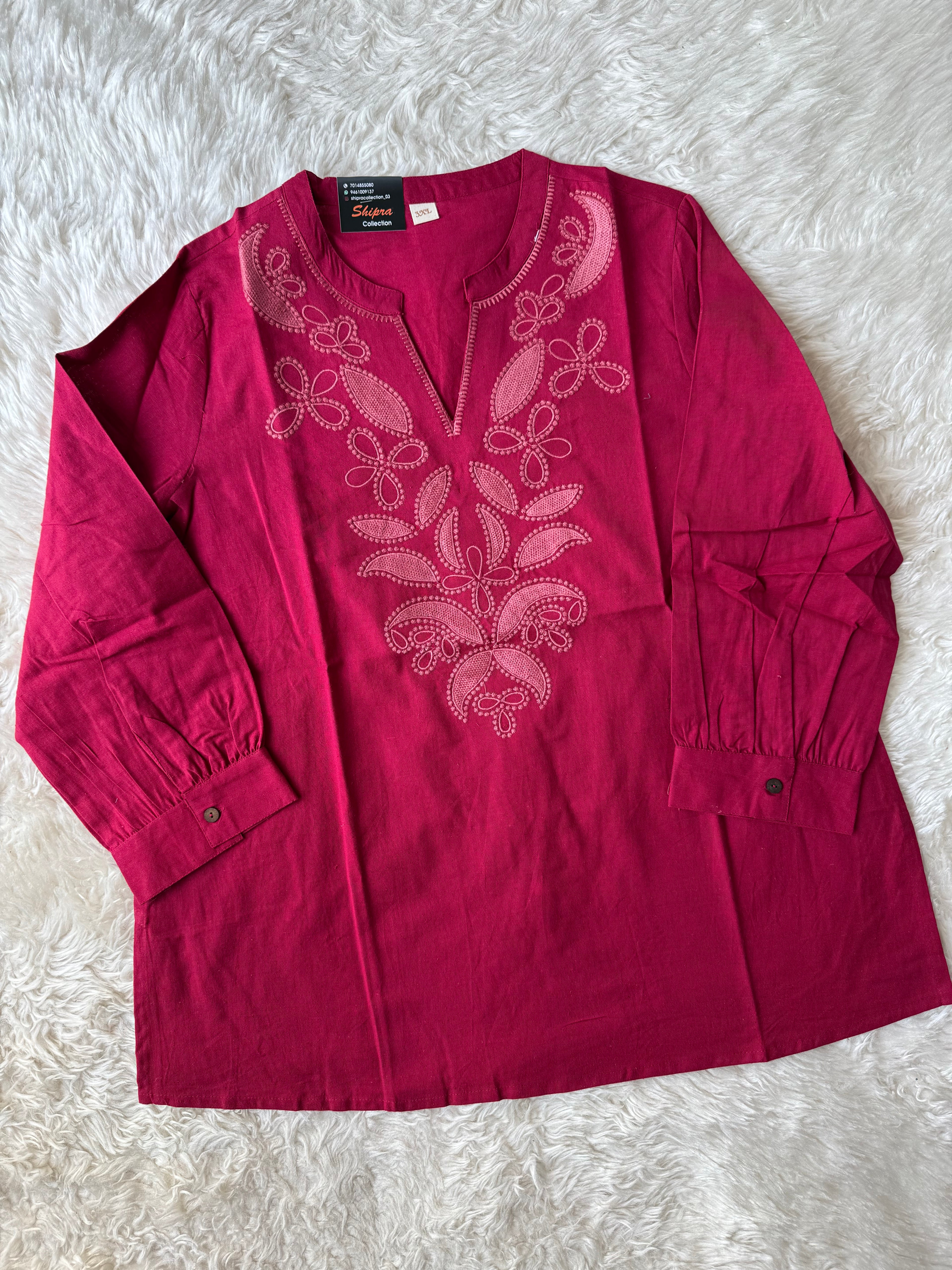 “Plus Size” Khadi Cotton Short Kurti