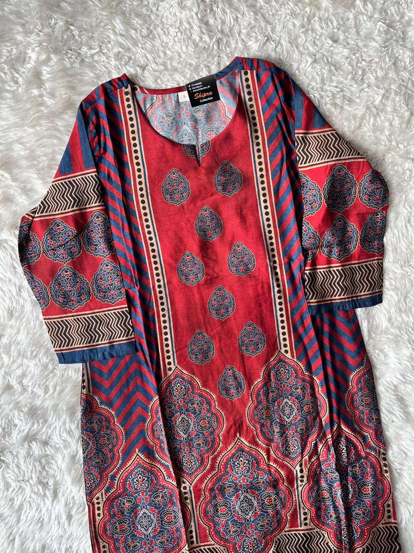 Pure Muslin Silk Kurti Pant Dupatta Set