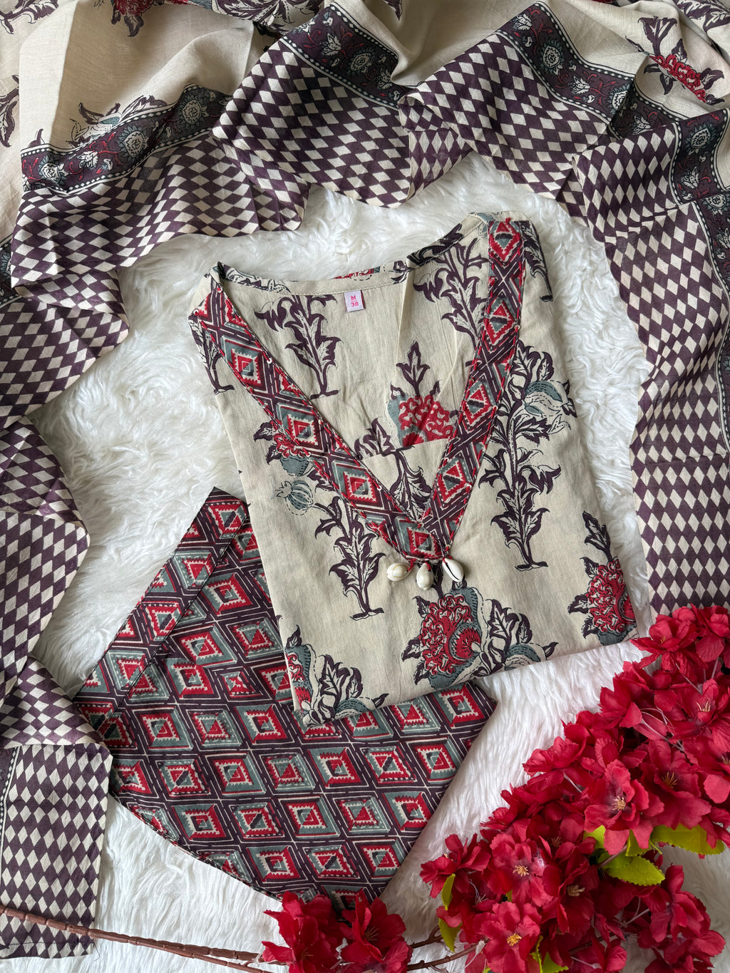 Premium Cotton Kurti Pant Dupatta Set