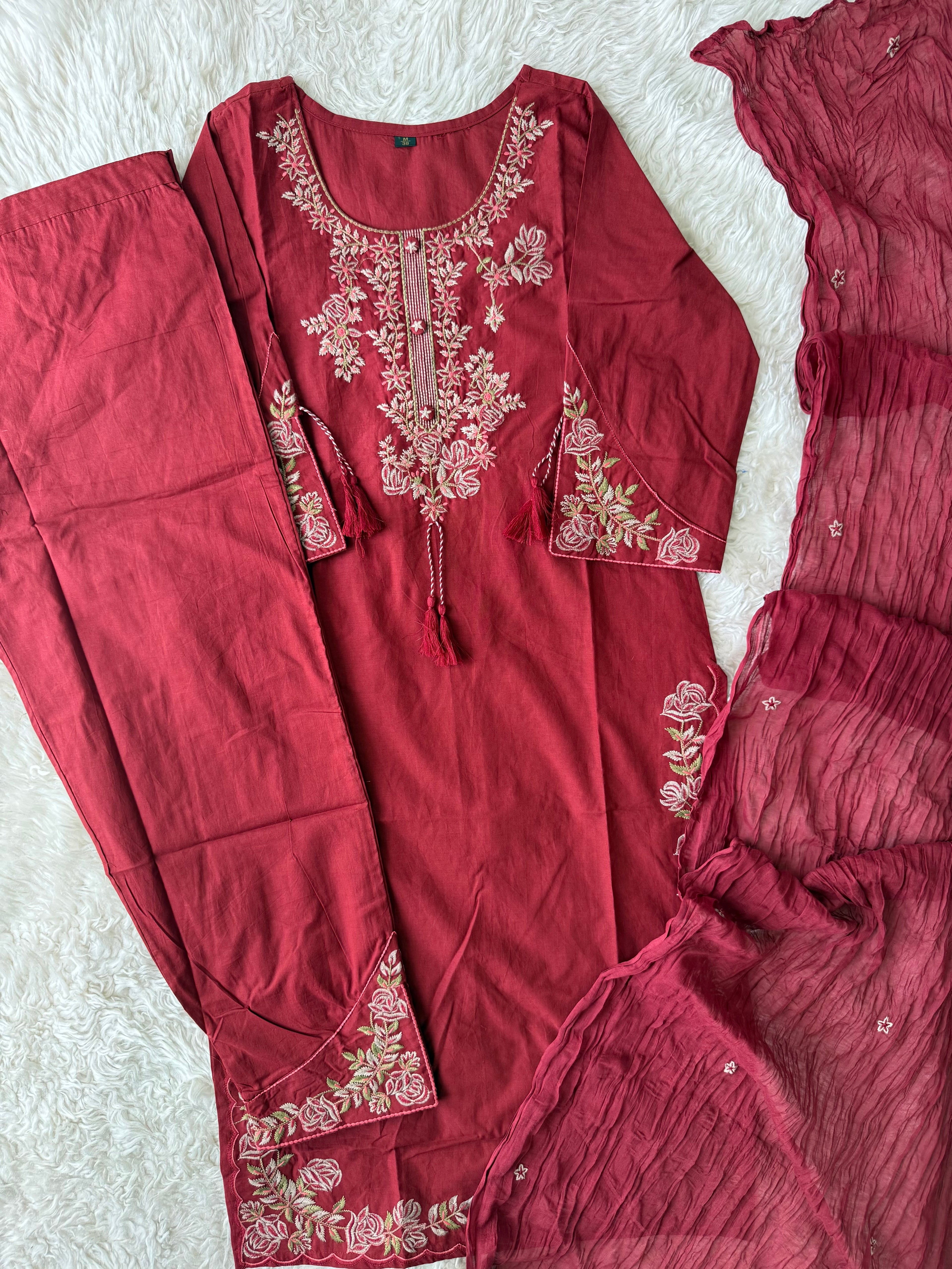 Premium Cotton Kurti Pant Dupatta Set