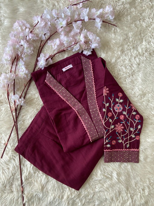 Khadi Cotton Kurti Pant Set