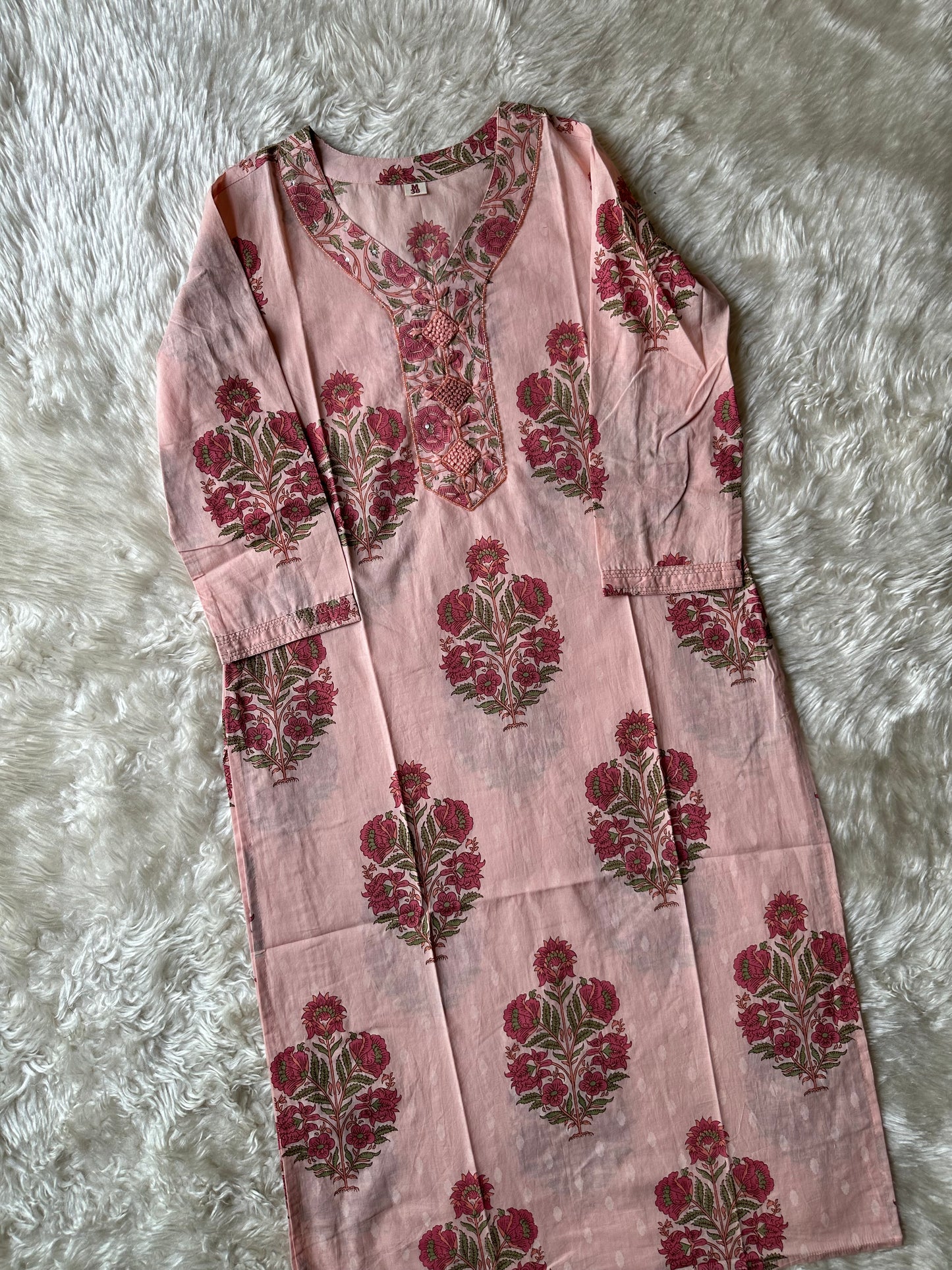 Premium Cotton V- Neck Kurti